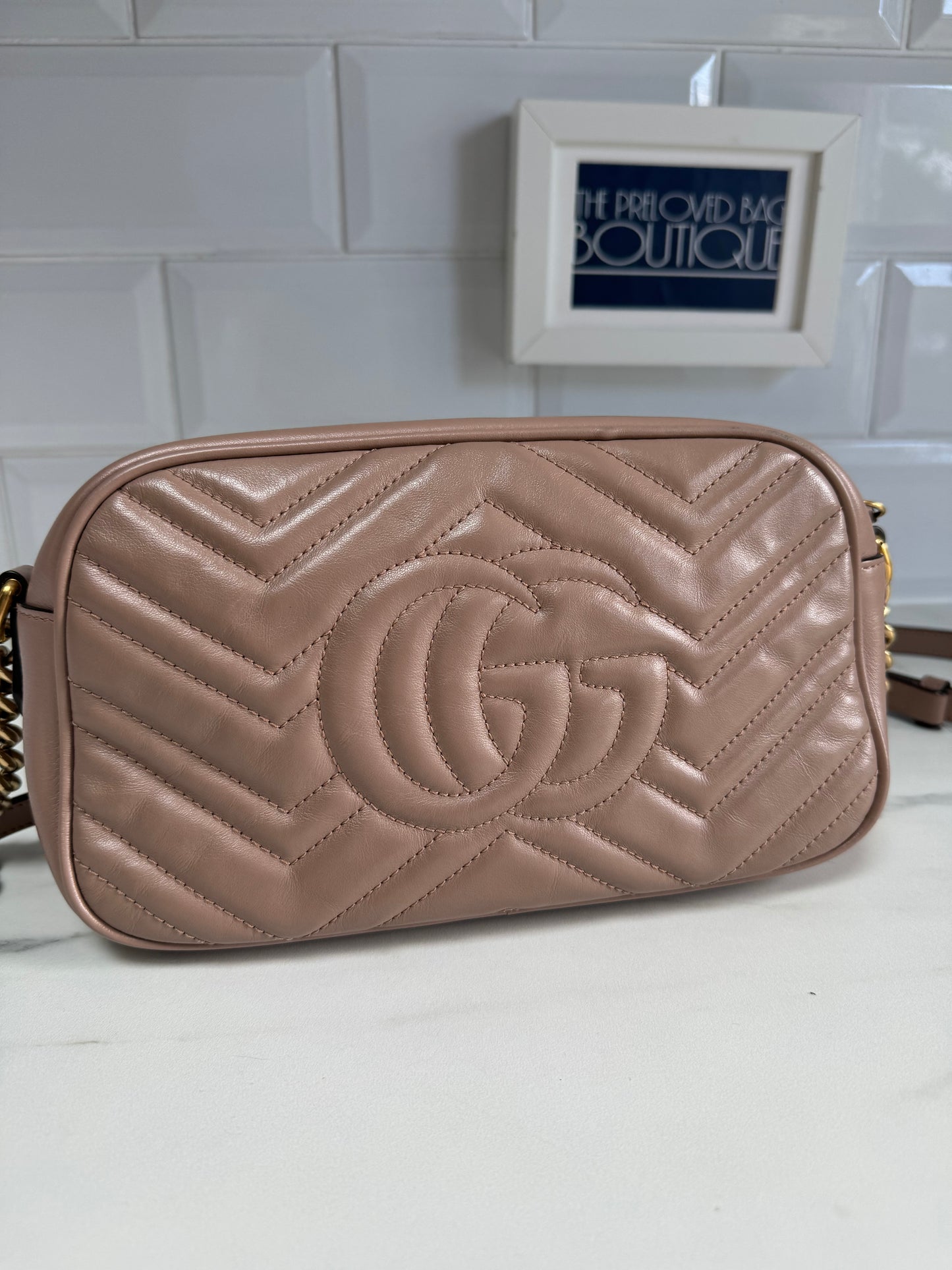 Gucci Marmont Shoulder Bag - Nude