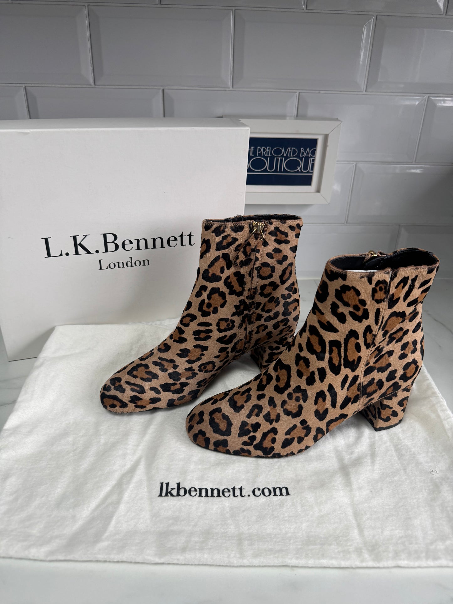 LK Bennett Simi Ankle Boots - Leopard Print