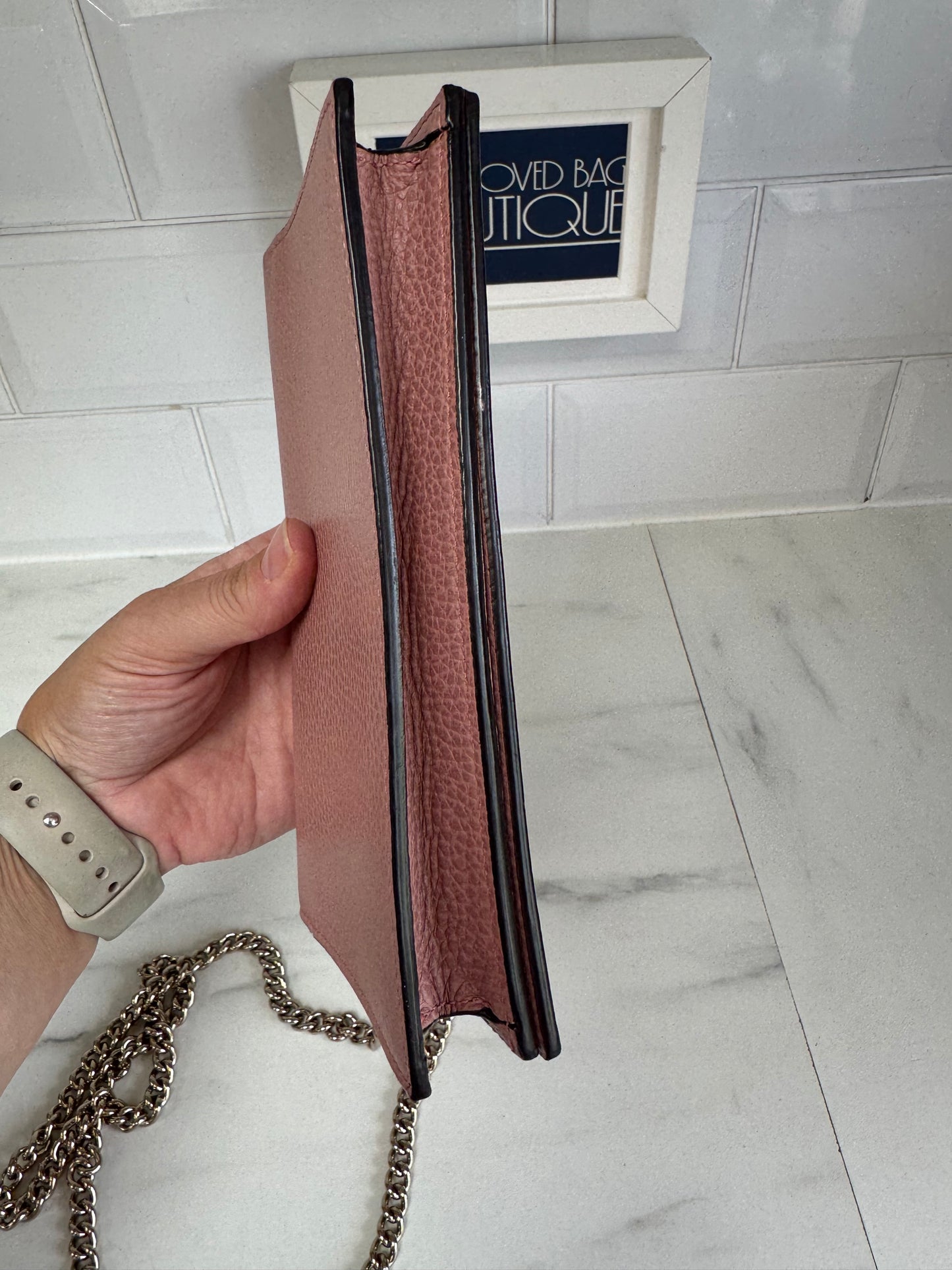 Gucci Dollar Medium Betty Chain Wallet - Pink