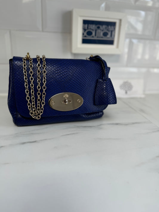 Mulberry Regular Lily - Cosmic Blue Snakeskin print