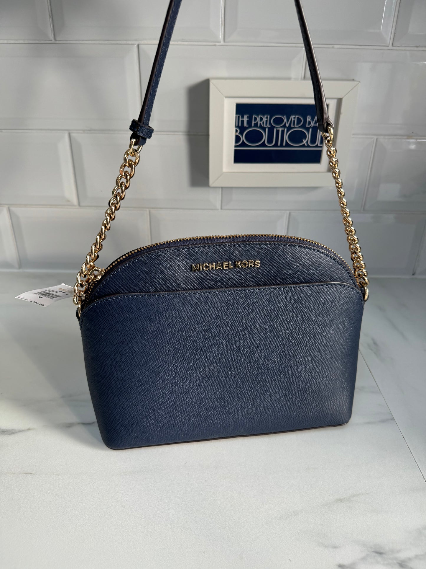 Michael Kors Emmy Dome shoulder bag - Navy blue