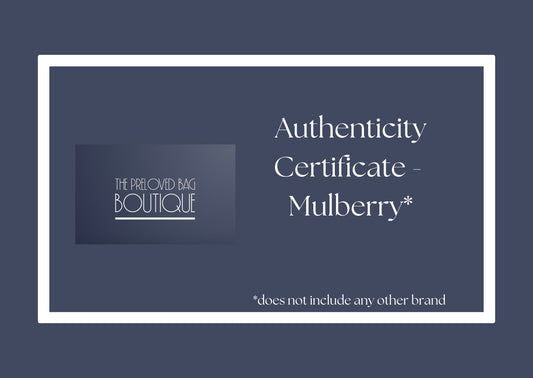 Authenticity Certificate - Mulberry