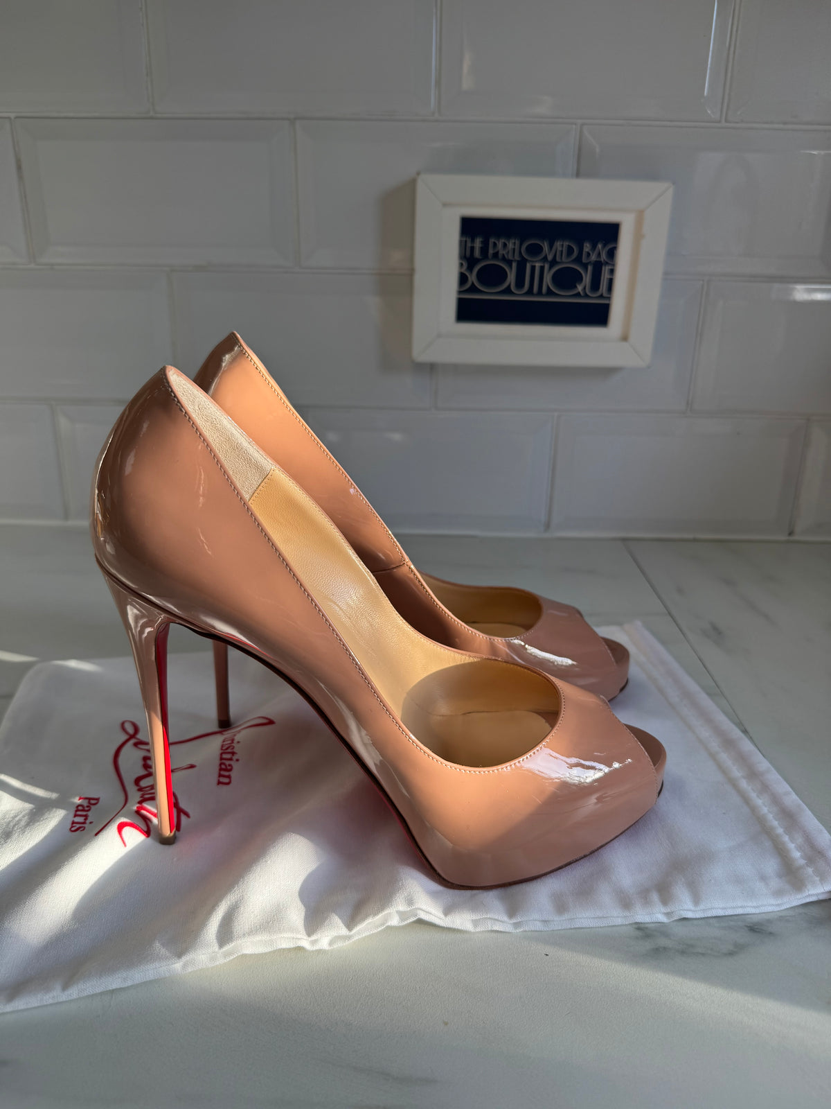 Christian Louboutin New Very Privé 120mm Open Toe Pumps - Nude