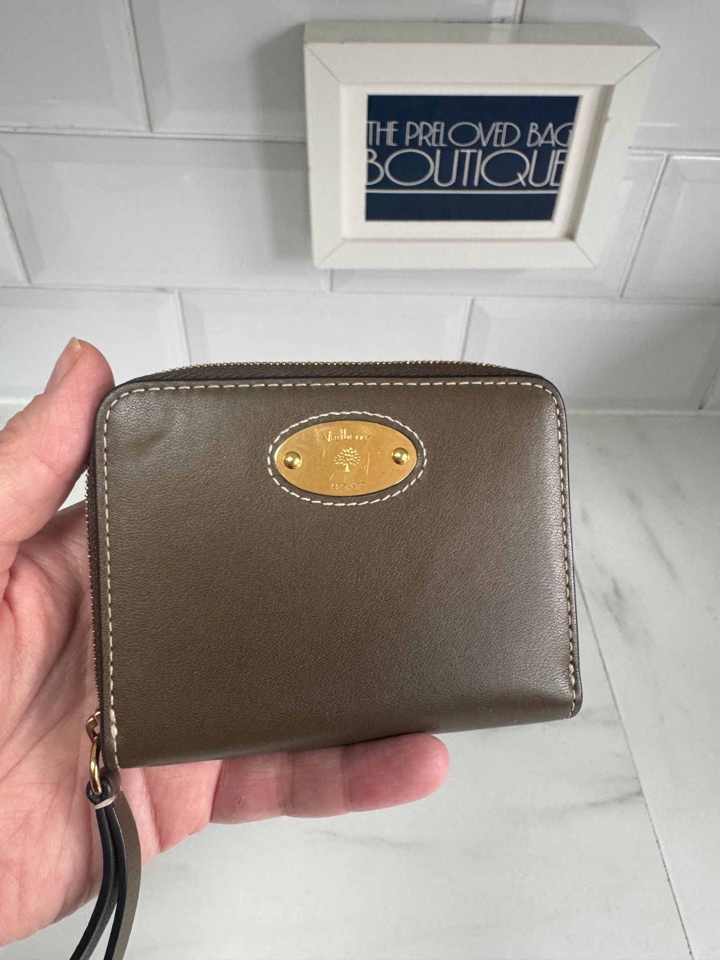 Mulberry Plaque Small Zip aAround Purse - Dark Palm