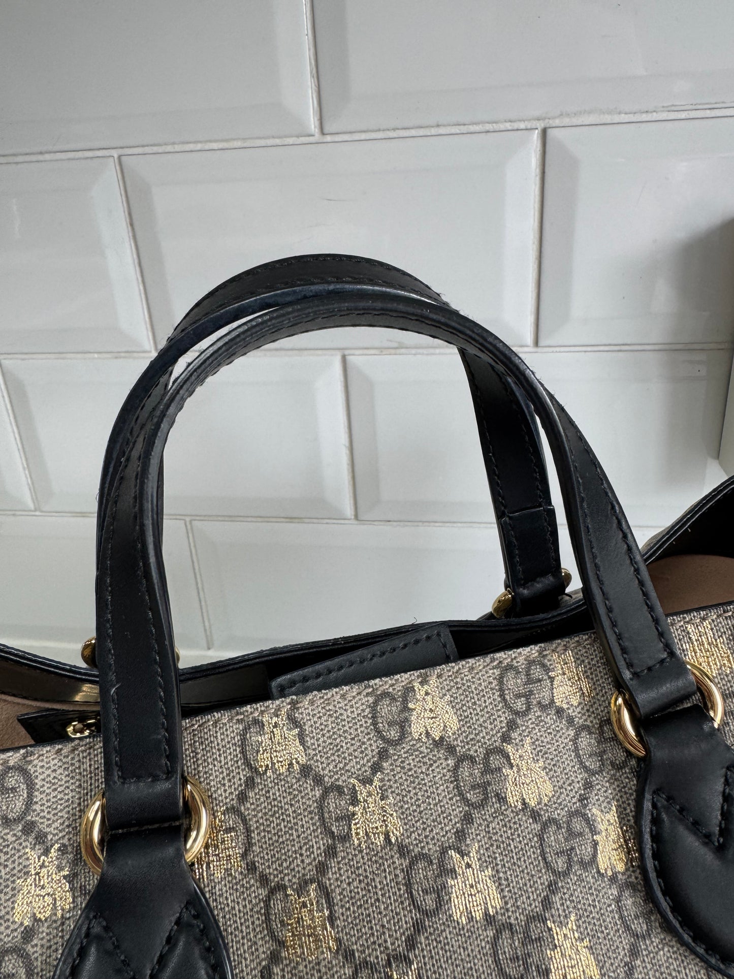 Gucci Supreme Bees Small Ltd Edition Cross Body Tote  - Grey