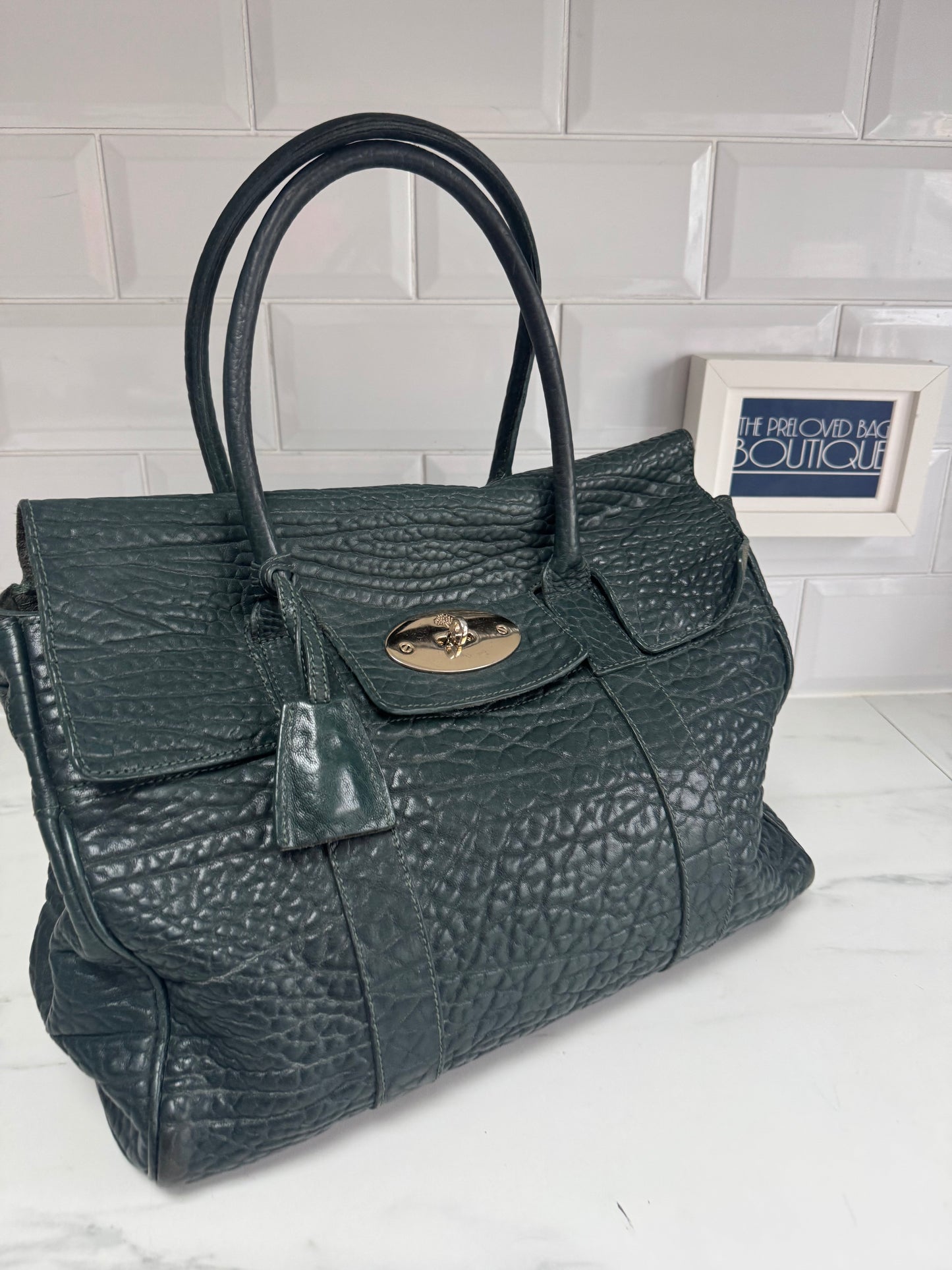 Mulberry Bayswater in Shrunken Calf - Forest Green