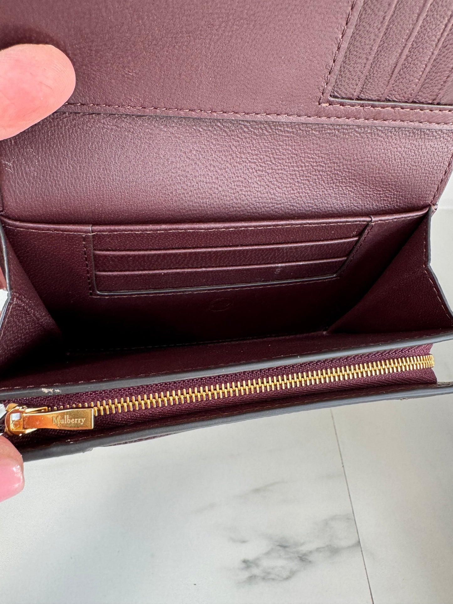 Mulberry Medium Continental French Purse - Oxblood
