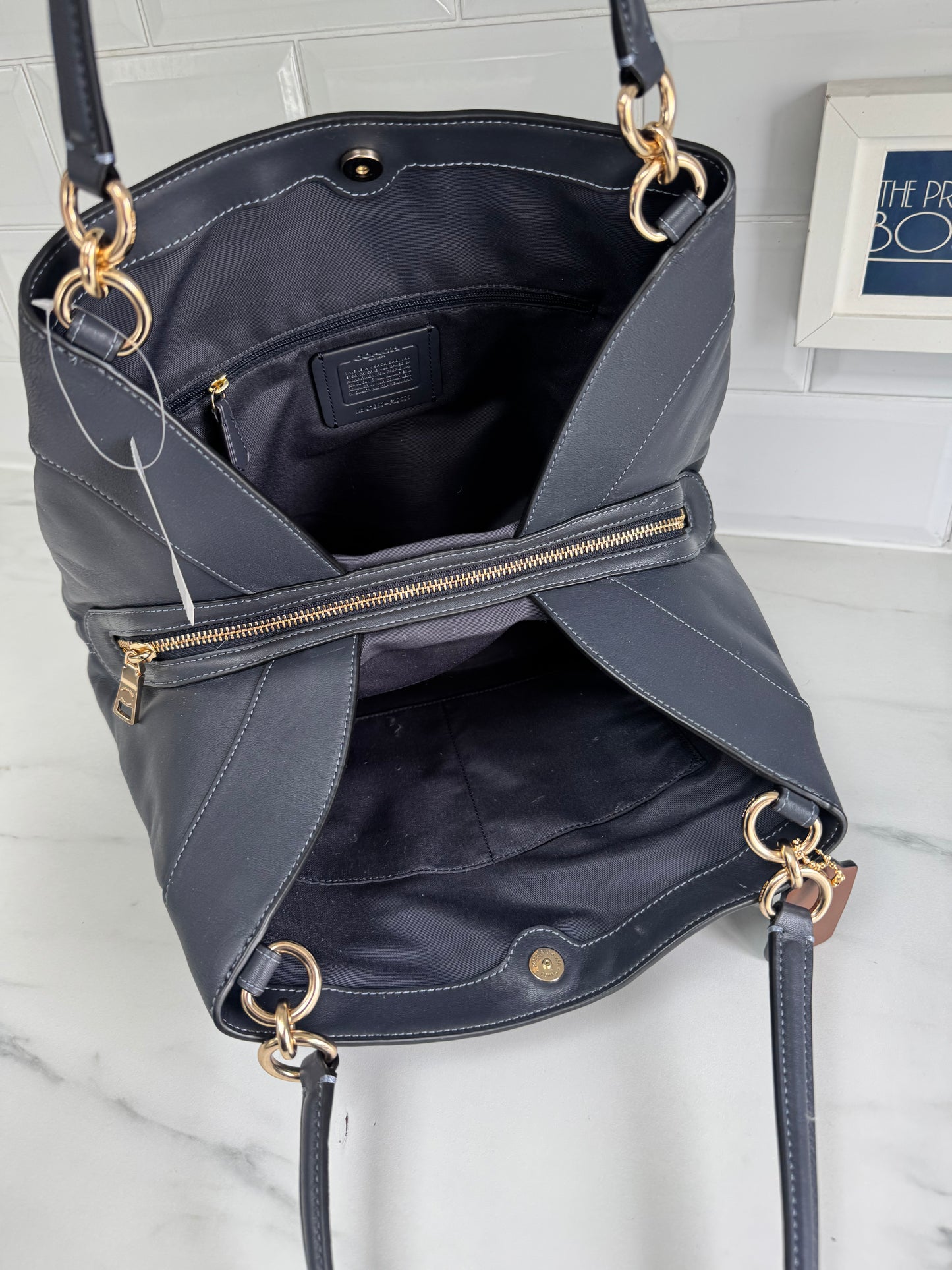 Coach Legacy Jacquard Shoulder Bag - Navy Blue