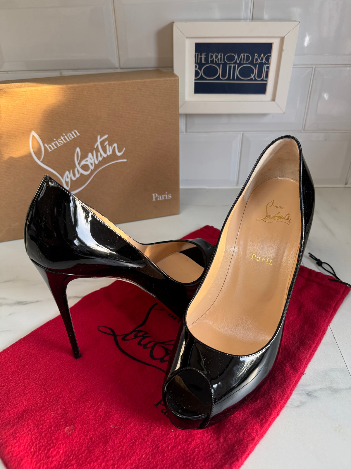Christian Louboutin New Very Privé 120mm Open Toe Pumps - Black