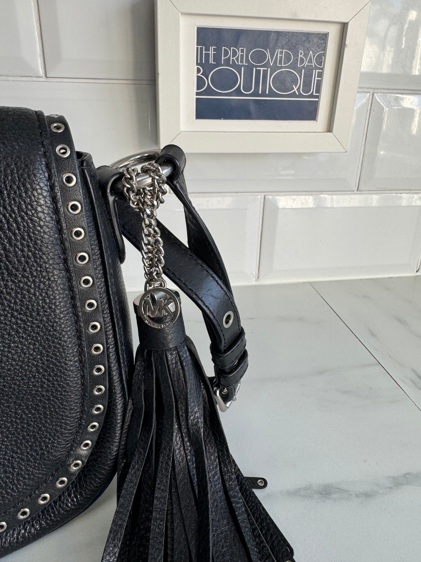 Michael Kors Brooklyn Saddle Bag - Black