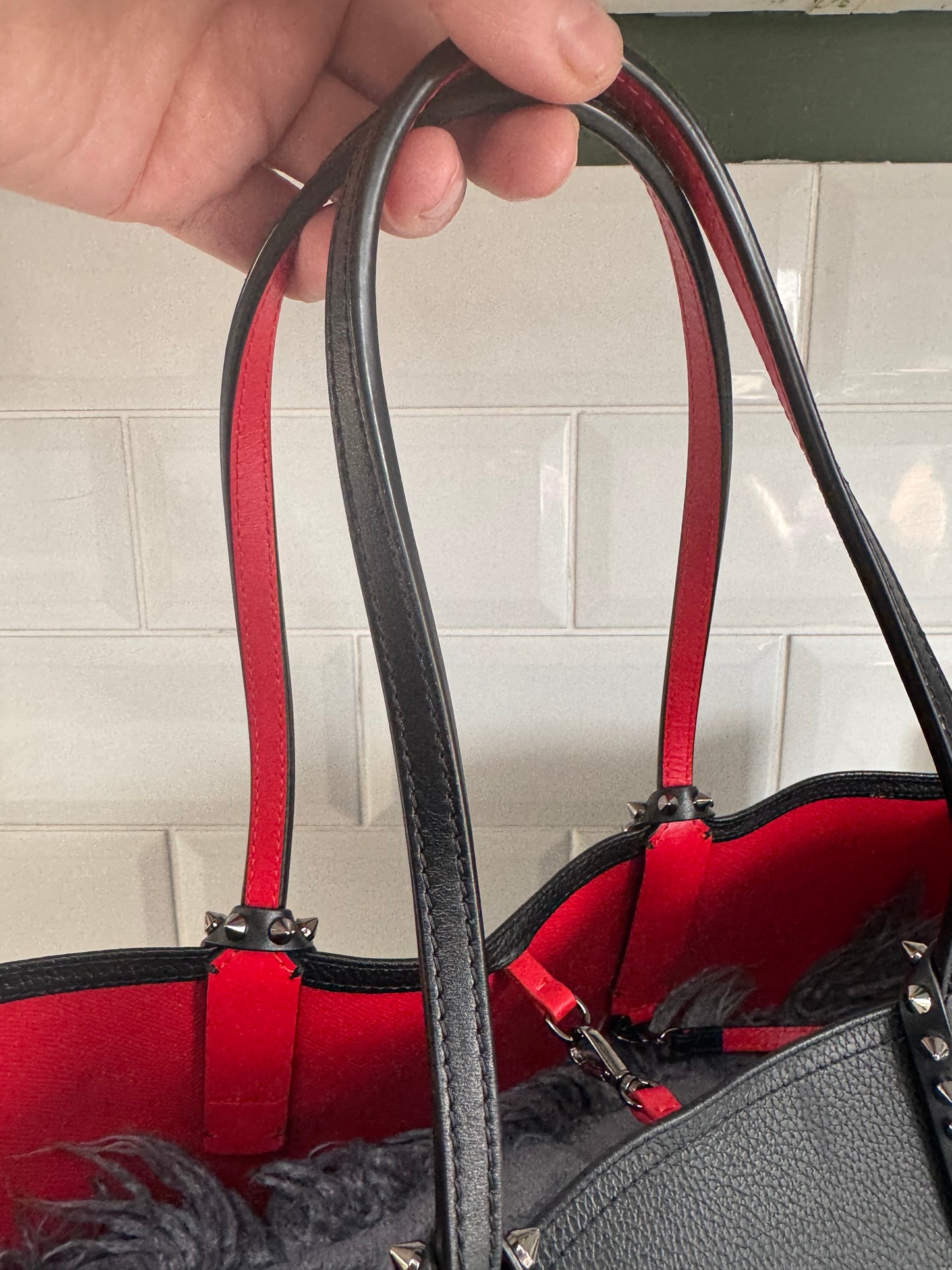 Christian Louboutin Cabata Tote - Black and Red