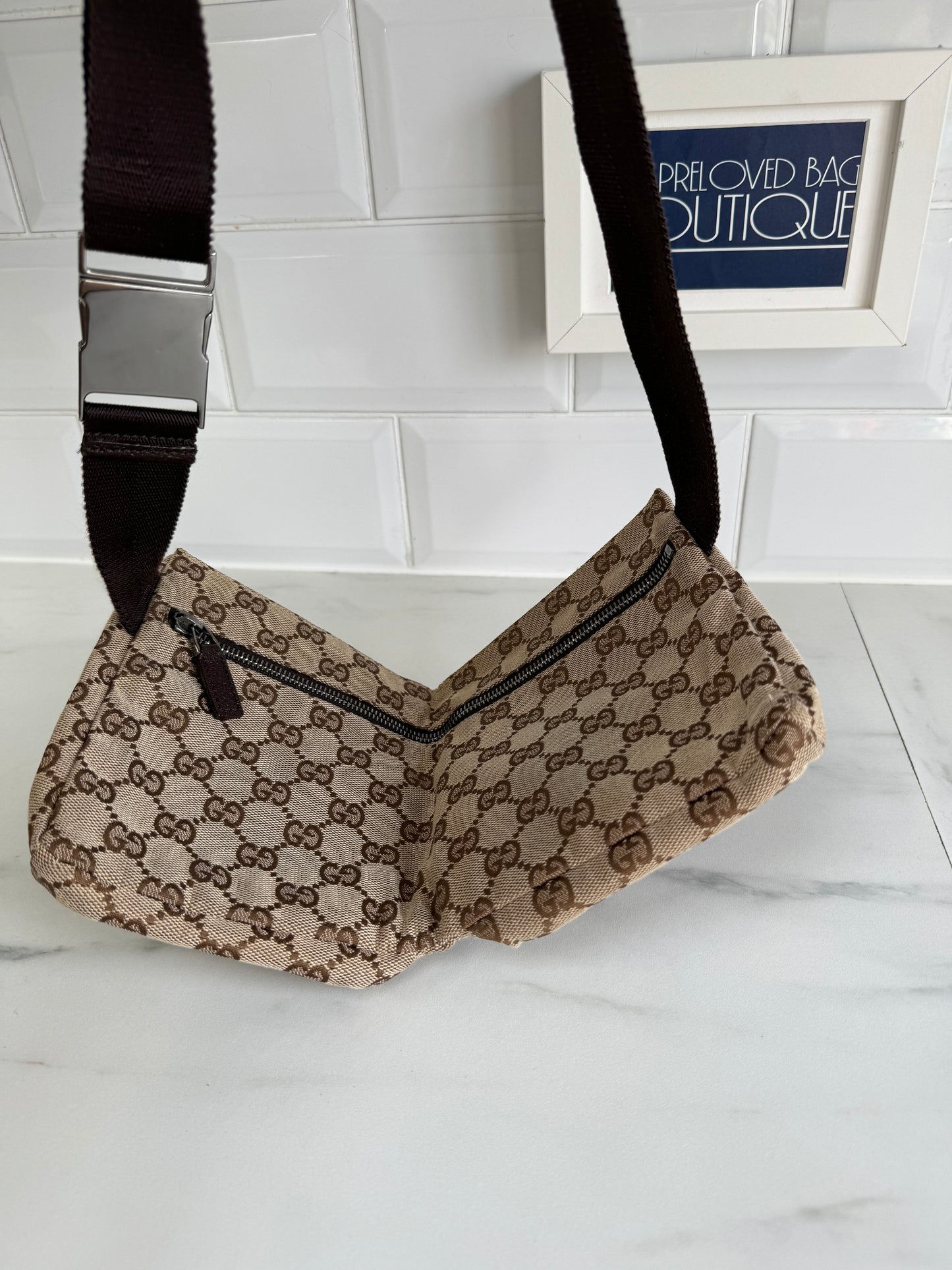 Gucci Waist/Belt Bag - Brown Monogram