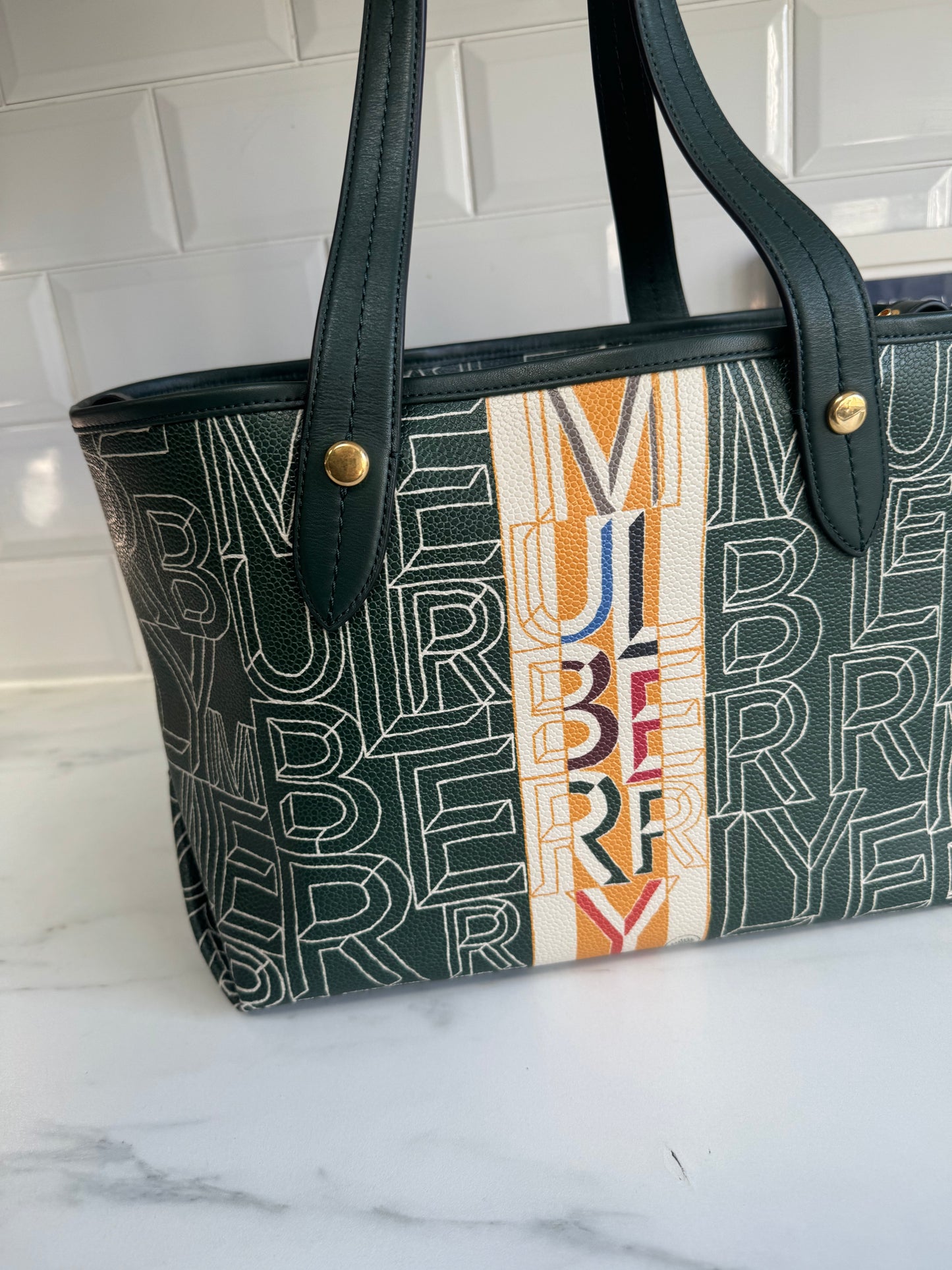 Mulberry Eco Scotchgrain Typography Tote - Multicolour