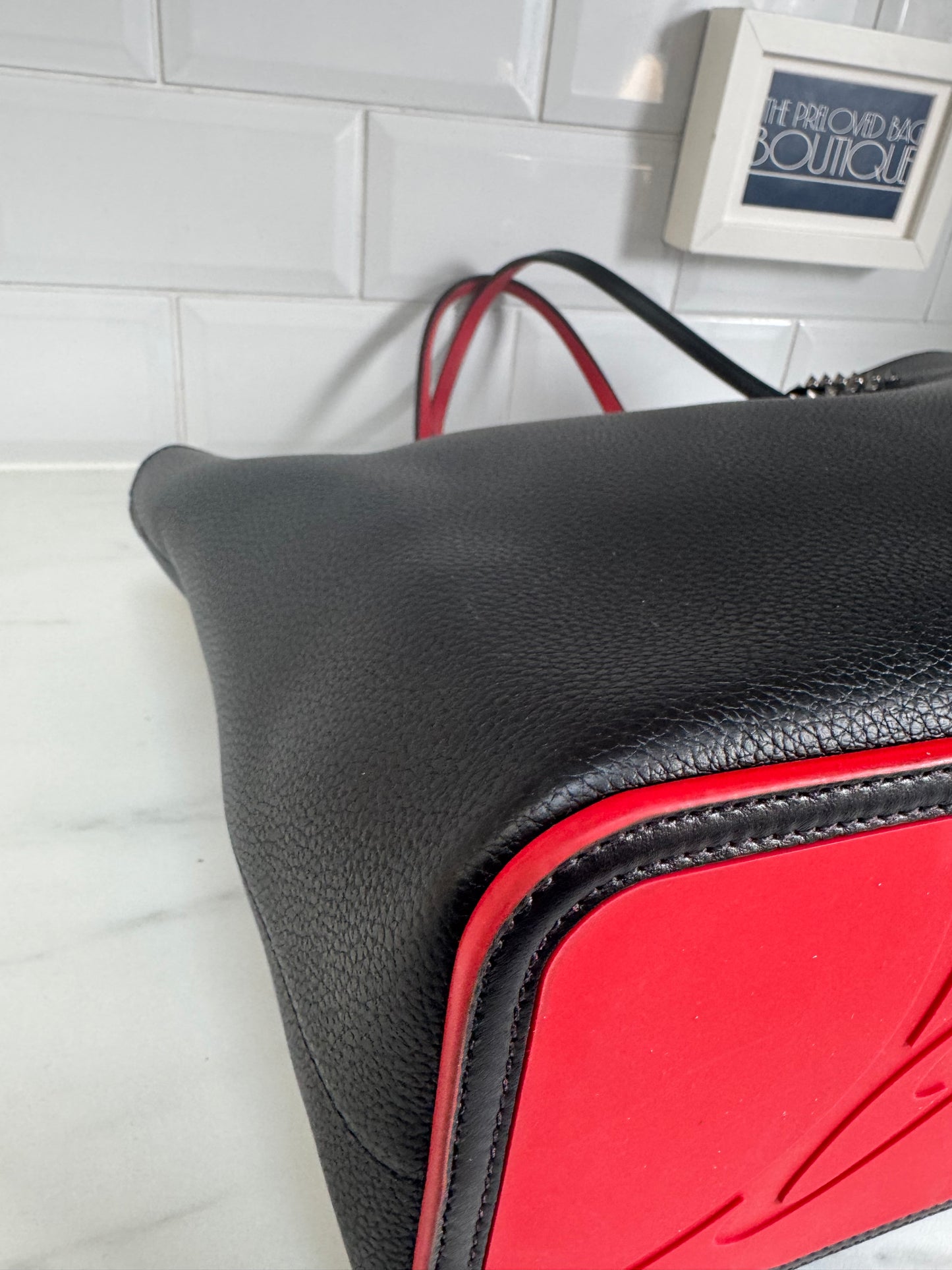 Christian Louboutin Cabata Tote - Black and Red
