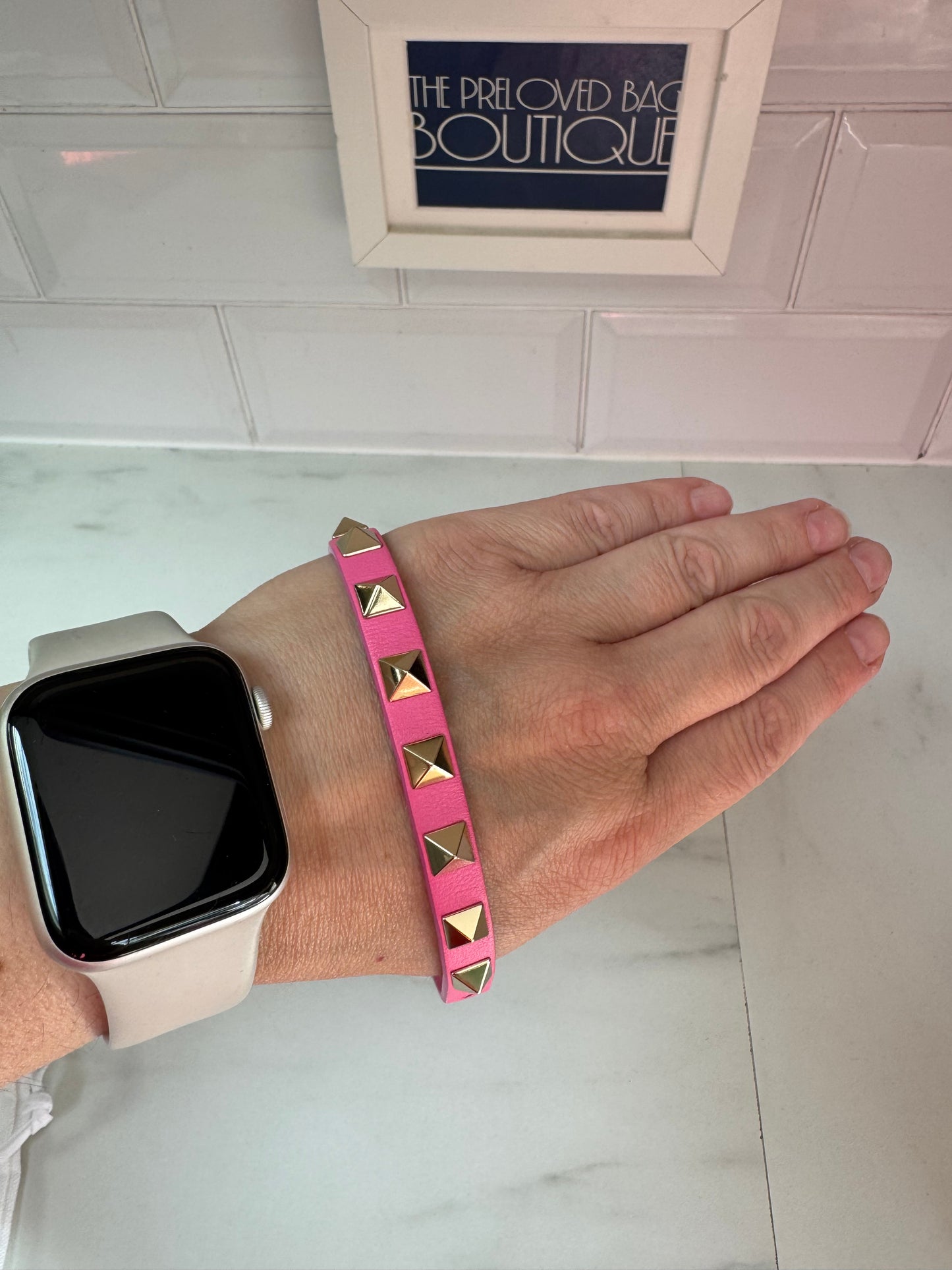 Valentino Garavanni Studded wrap bracelet - Fuschia Pink