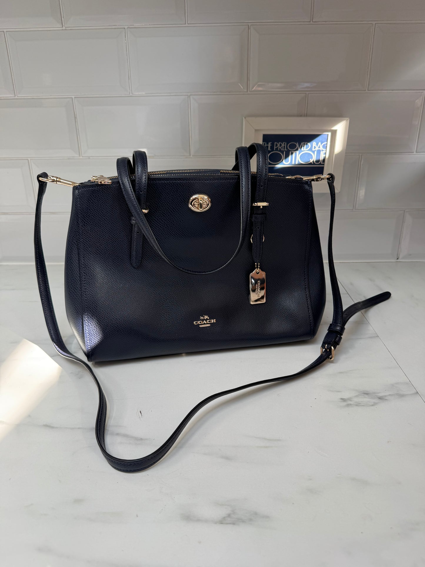 Coach Turnlock Carryall - Navy