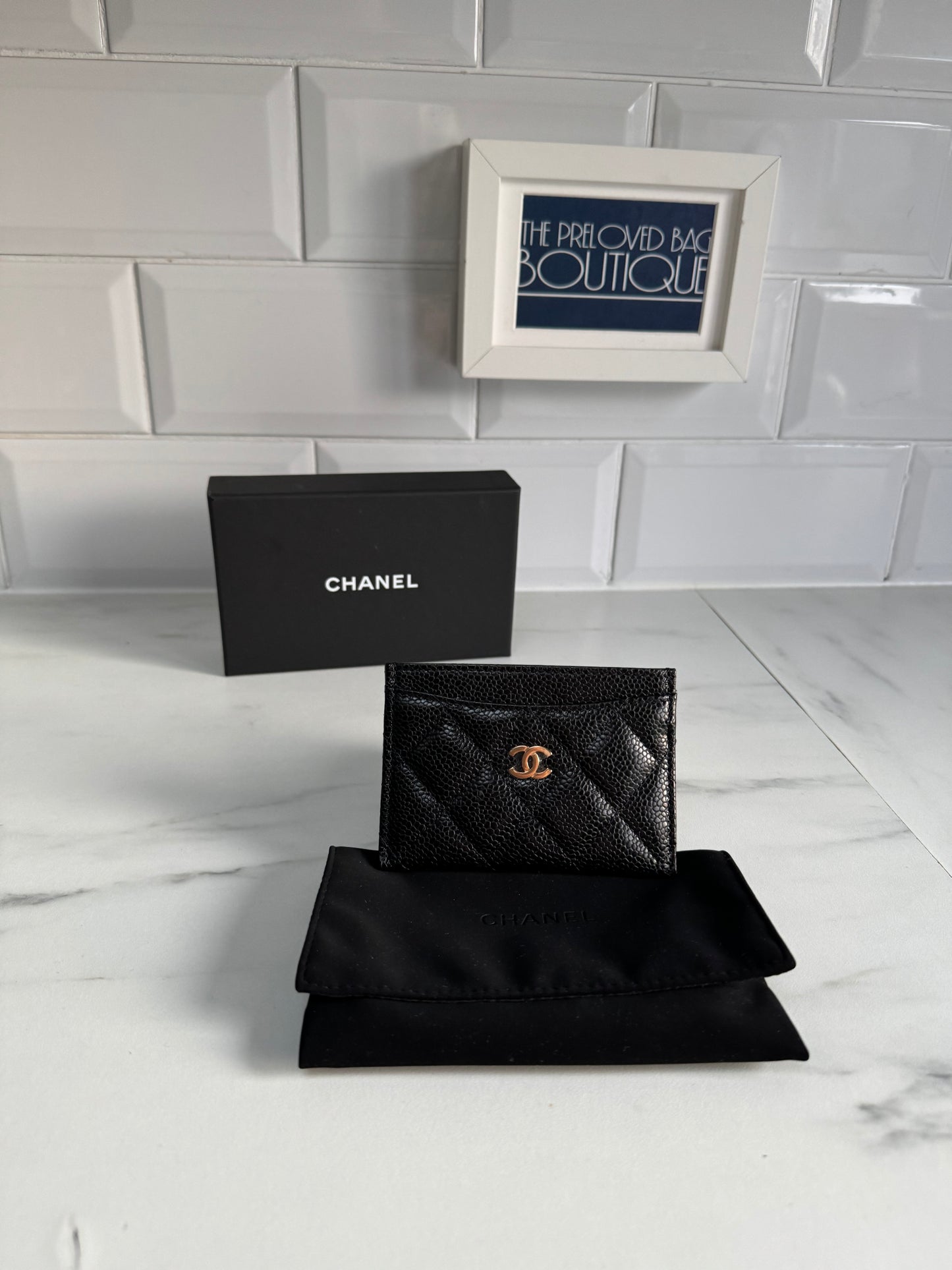 Chanel Classic Credit Card Slip Case Holder - Quilted Black Caviar