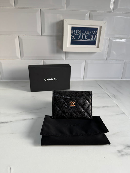 Chanel Classic Credit Card Slip Case Holder - Quilted Black Caviar