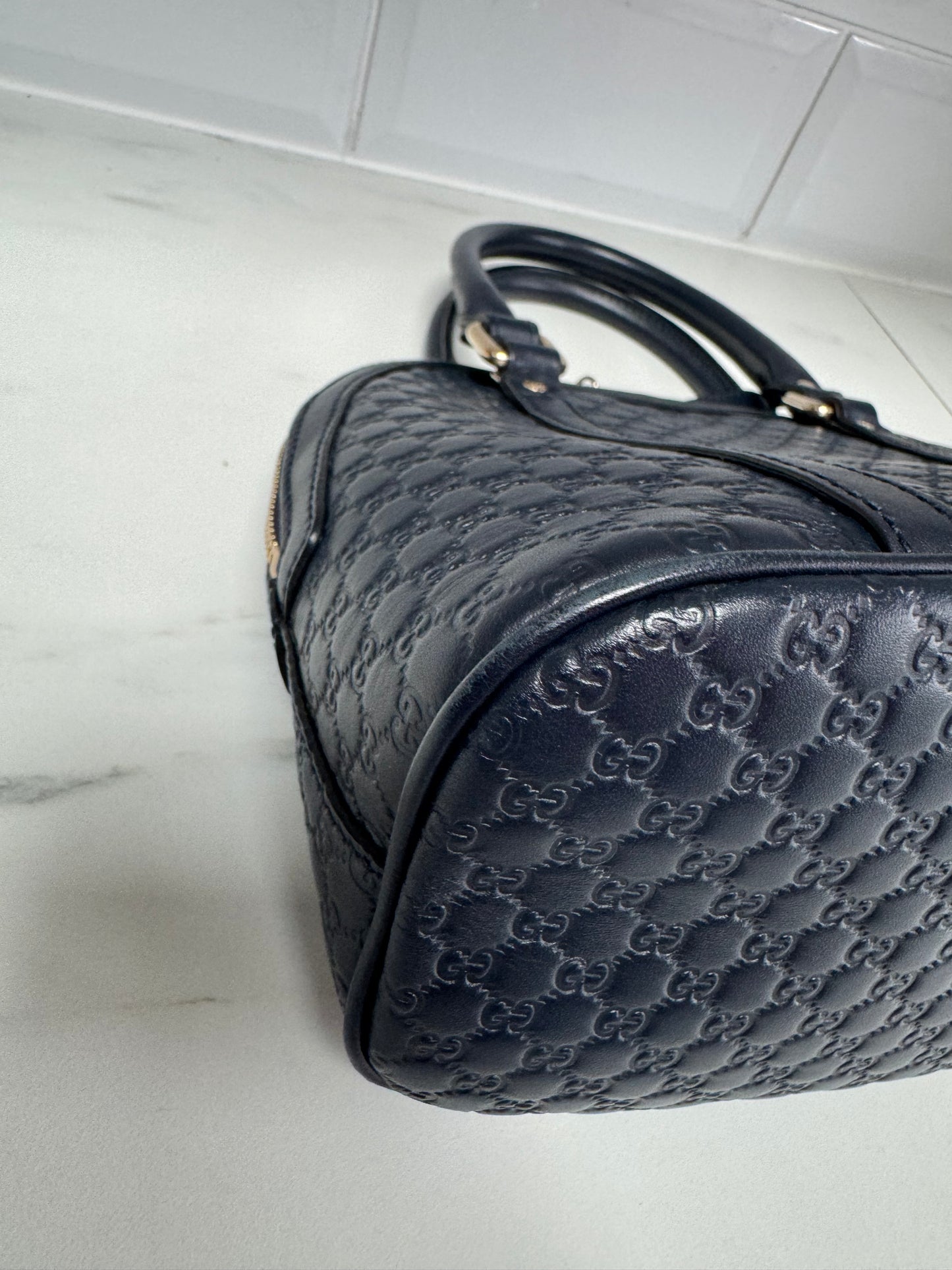 Gucci Guccissima Small Dome Bag - Navy