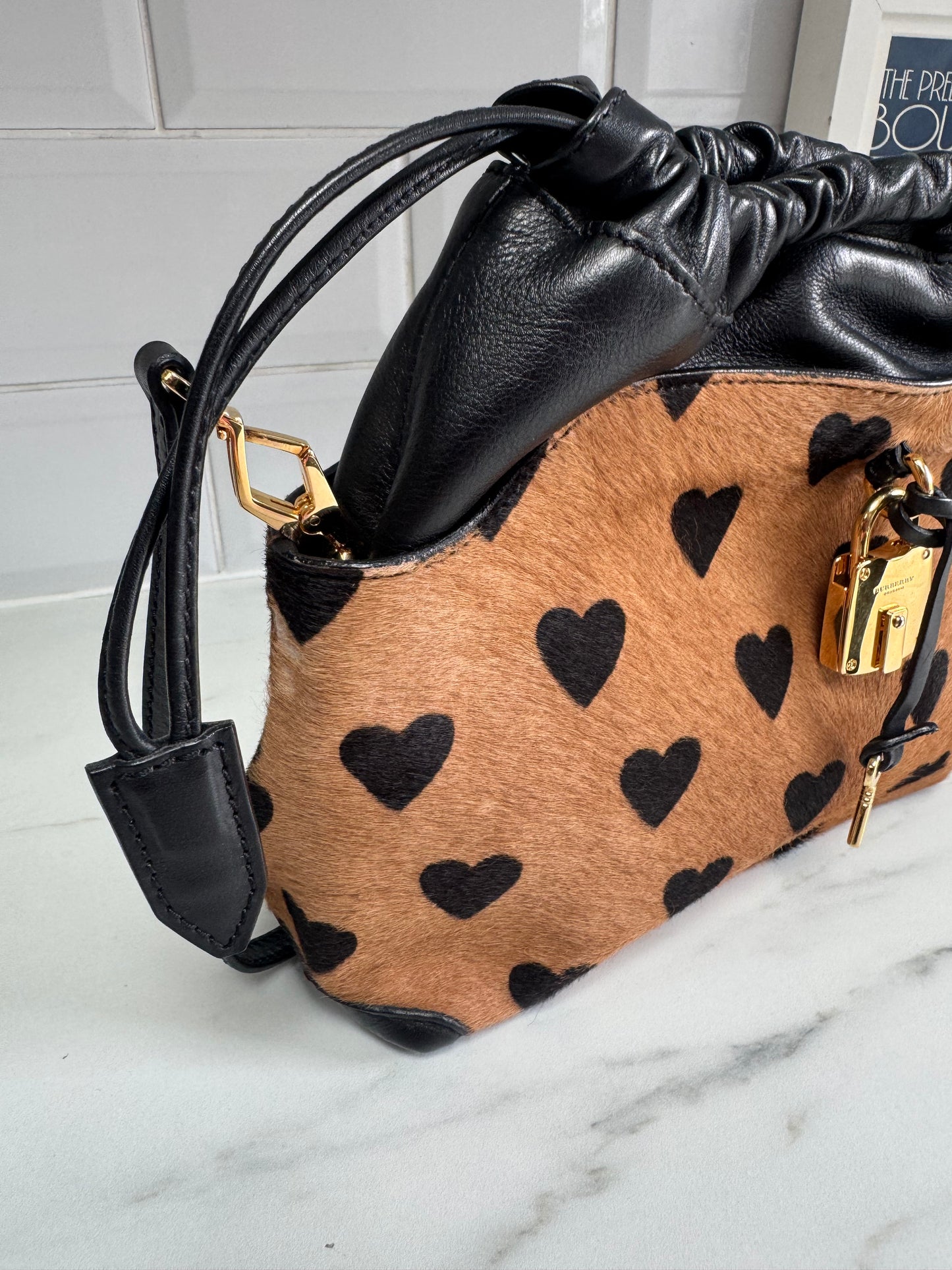 Burberry Little Crush Heart & Lock Bag - Brown and Black