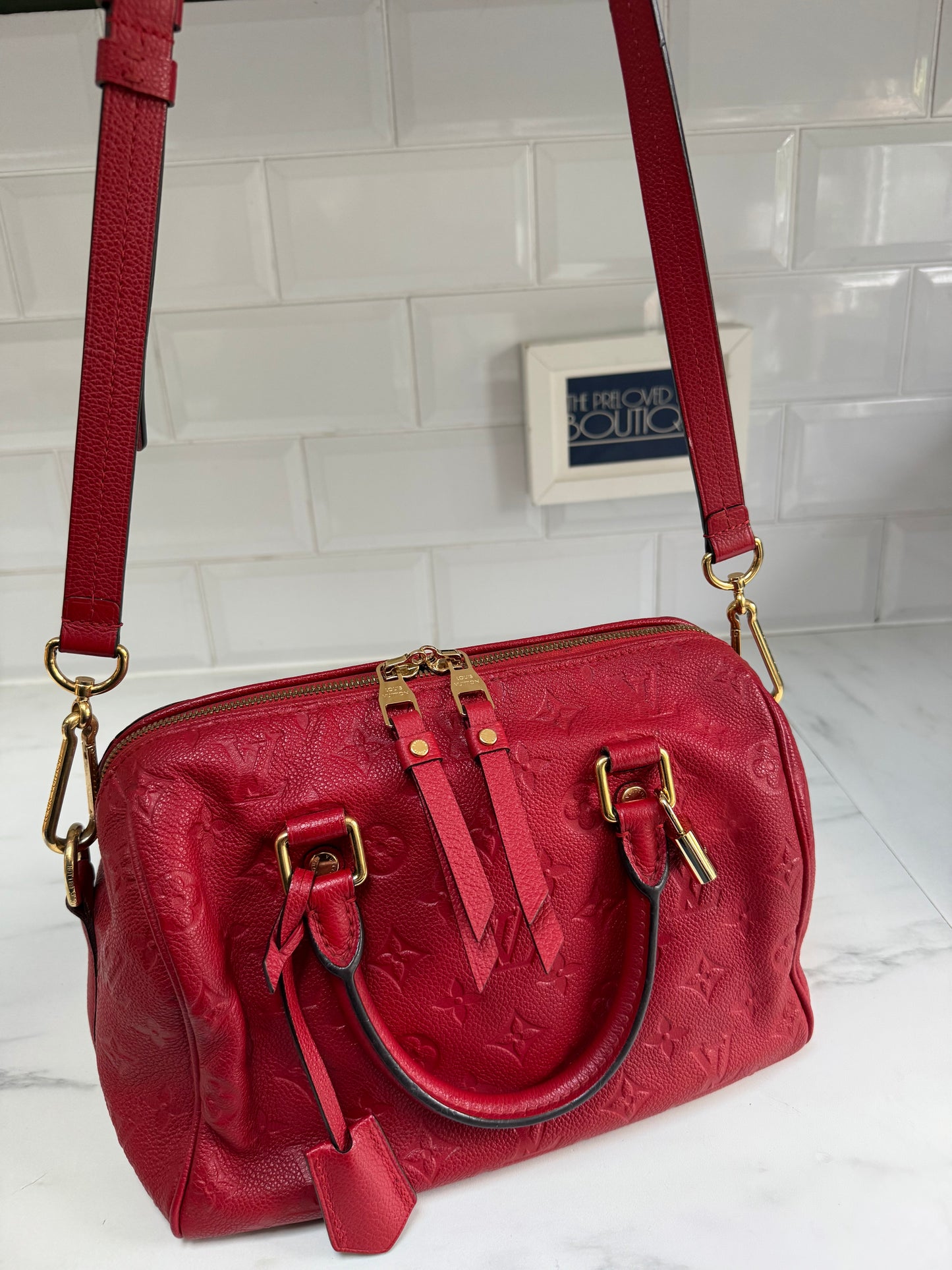Louis Vuitton Speedy 25 Bandouliere - Red Emperiente