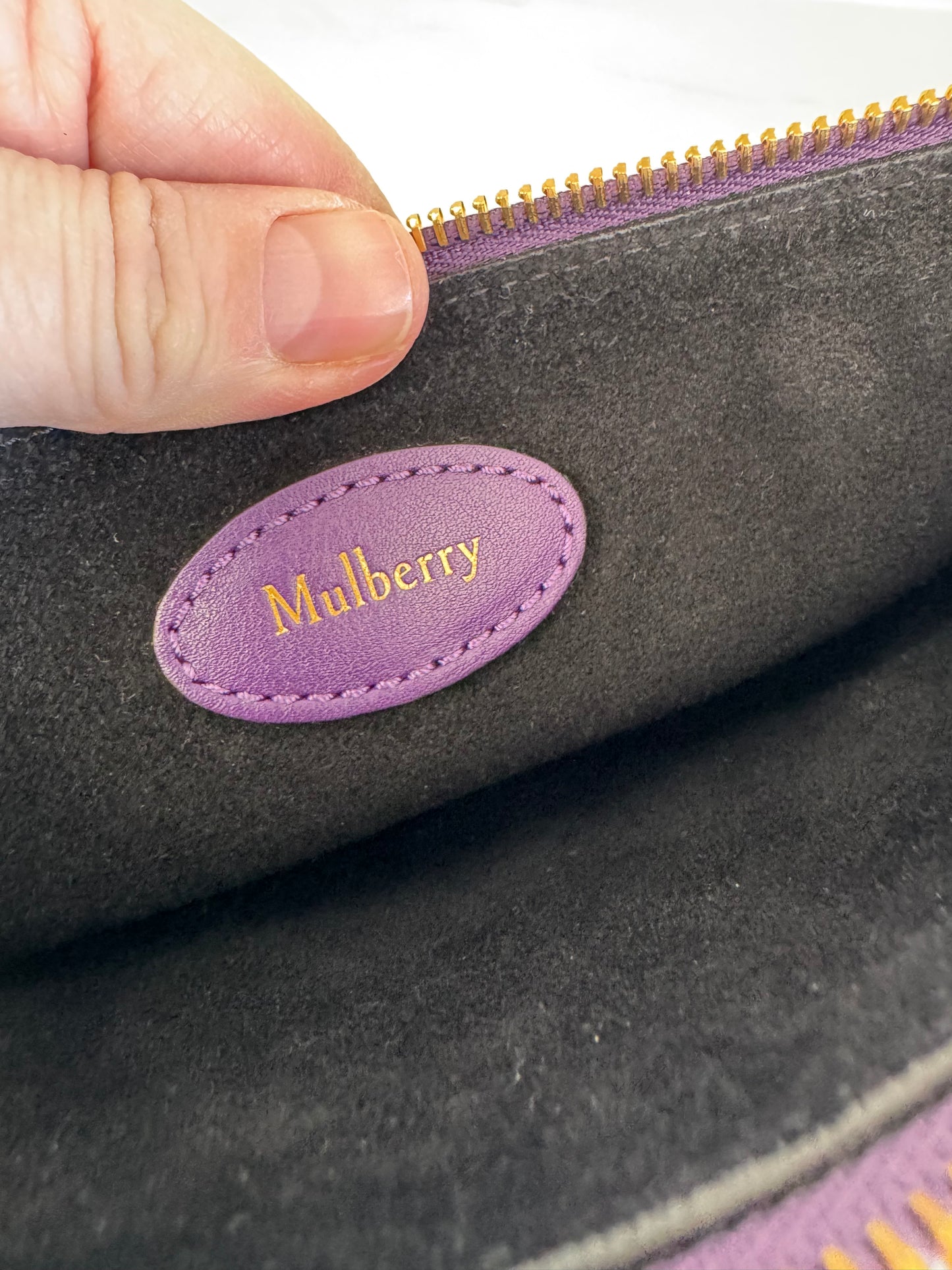 Mulberry M Zipped Pouch - Amethyst