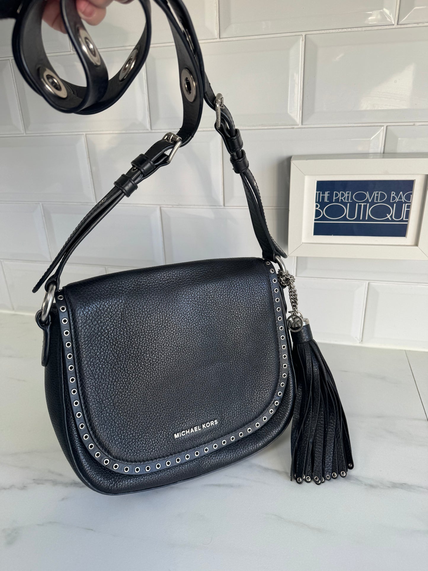 Michael Kors Brooklyn Saddle Bag - Black