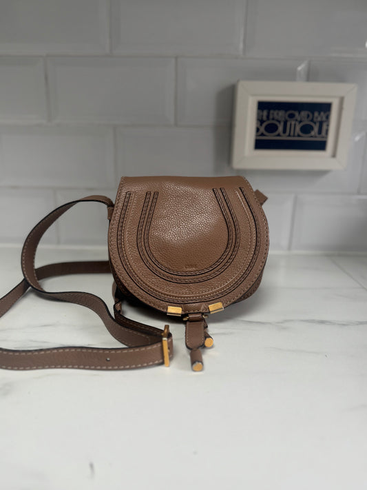 Chloé Mini Marcie Saddle Bag - Nut Brown