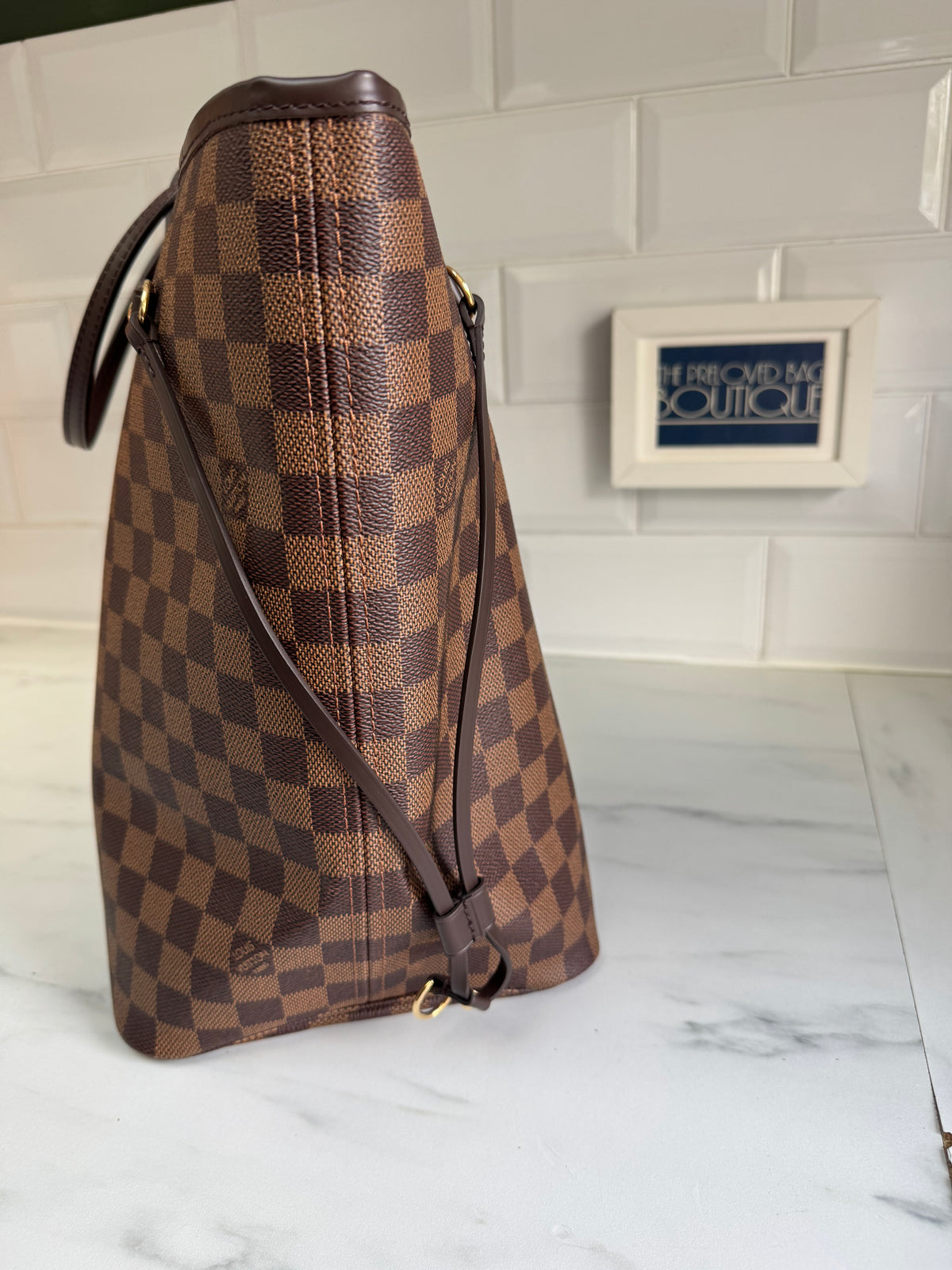 Louis Vuitton GM Neverfull Bag and Pouch - Brown Damier Ebene