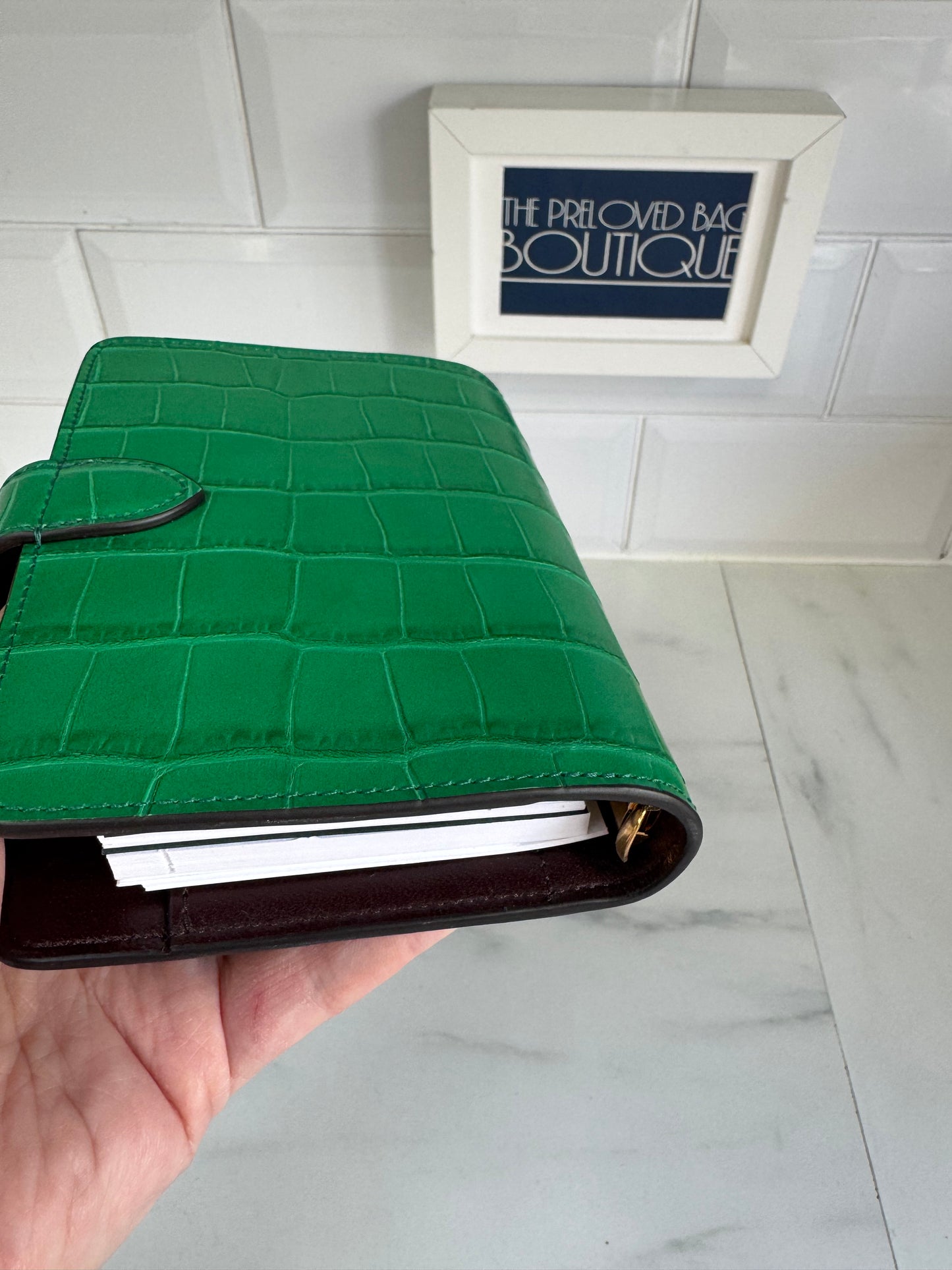 Mulberry Pocket Book - Emerald Croc Embossed