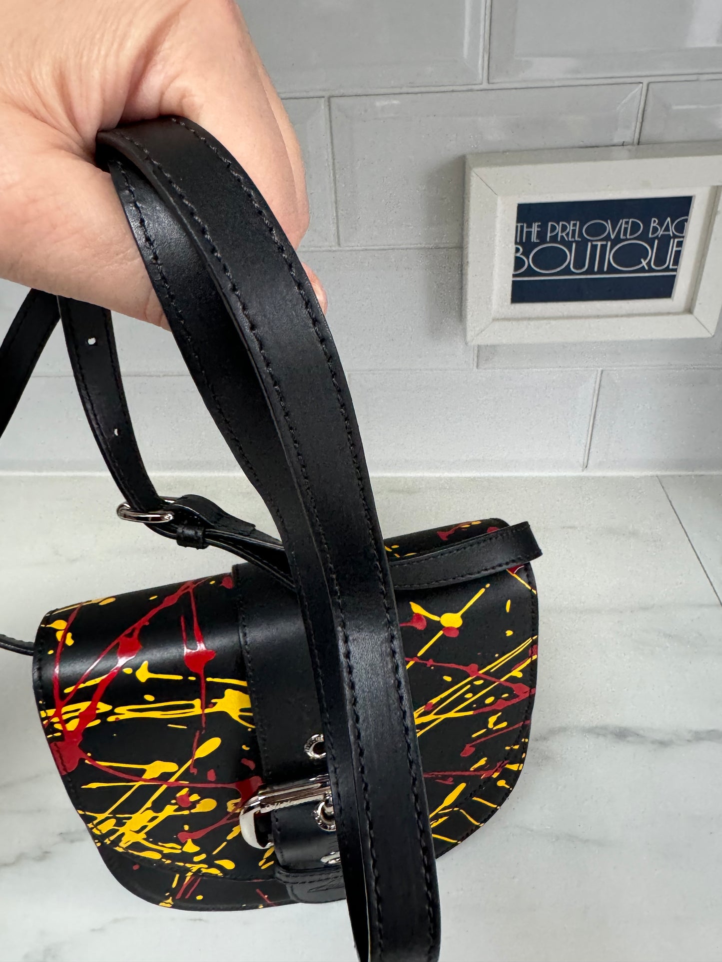 Vivienne Westwood Alex Saddle Bag - Black, Red & Yellow