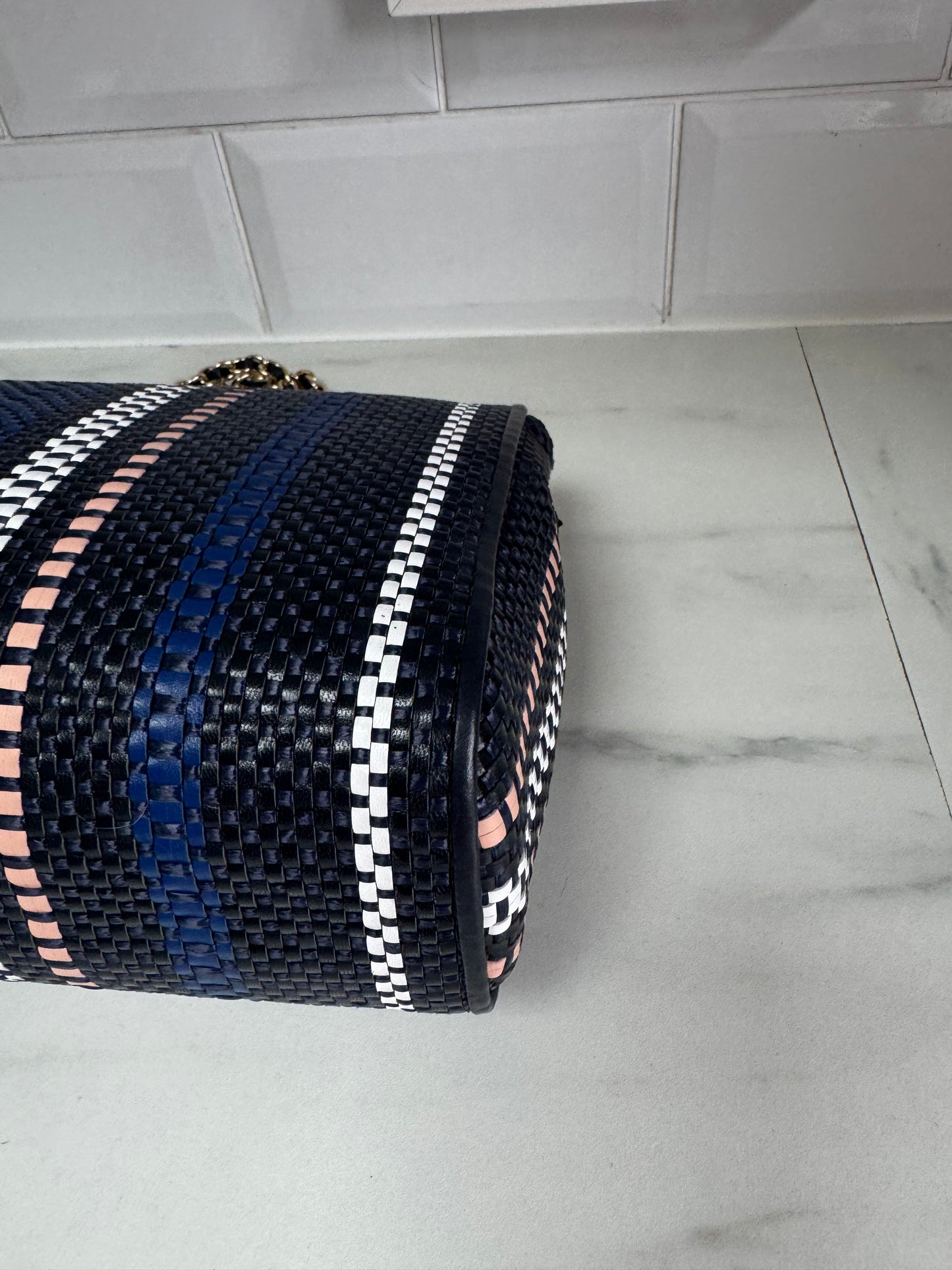 Mulberry Medium Twilight Rafia Lily - blue, pink, black and white