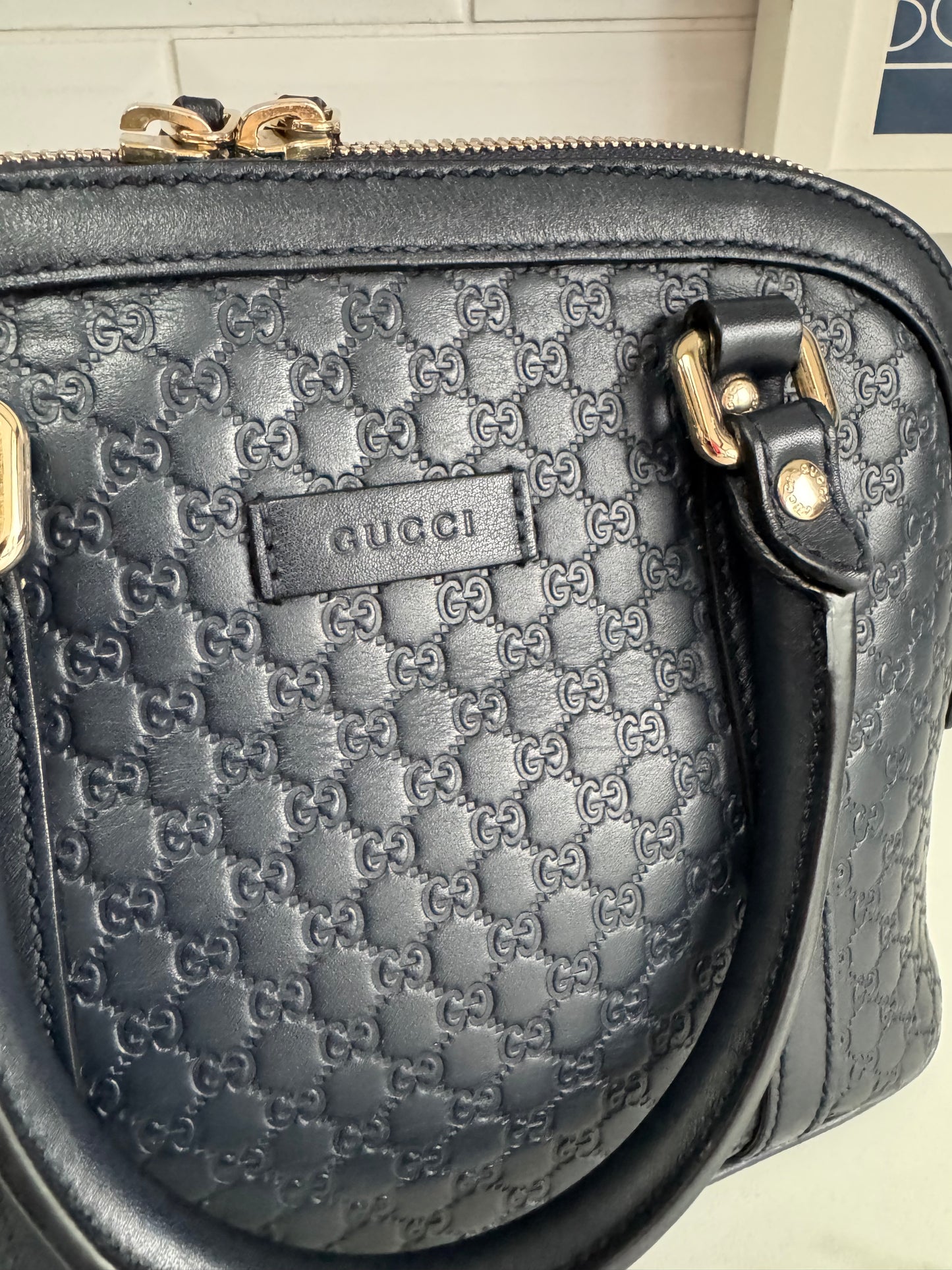 Gucci Guccissima Small Dome Bag - Navy