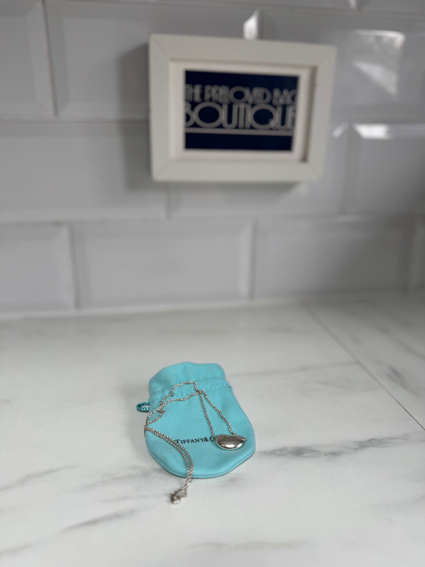 Tiffany & Co Elsa Peretti Bean Necklace - Silver