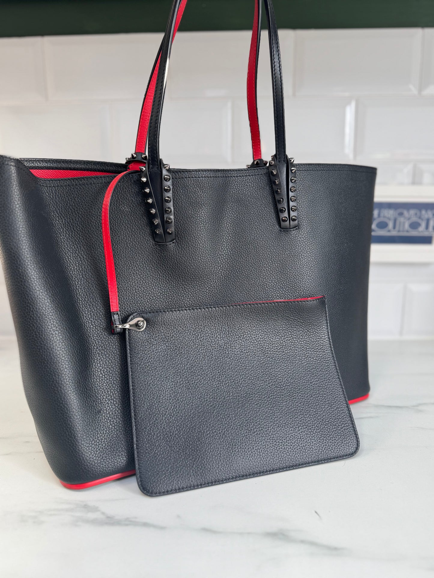 Christian Louboutin Cabata Tote - Black and Red