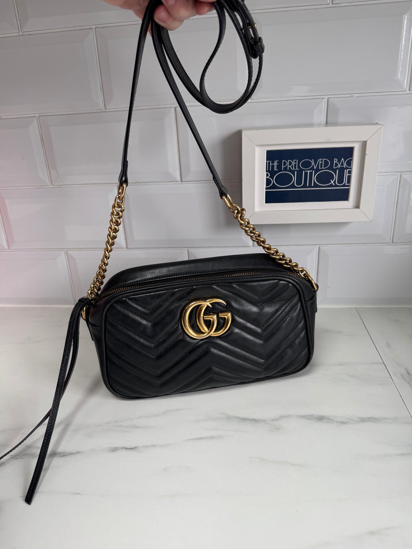 Gucci GG Mini Marmont Shoulder Bag - Black