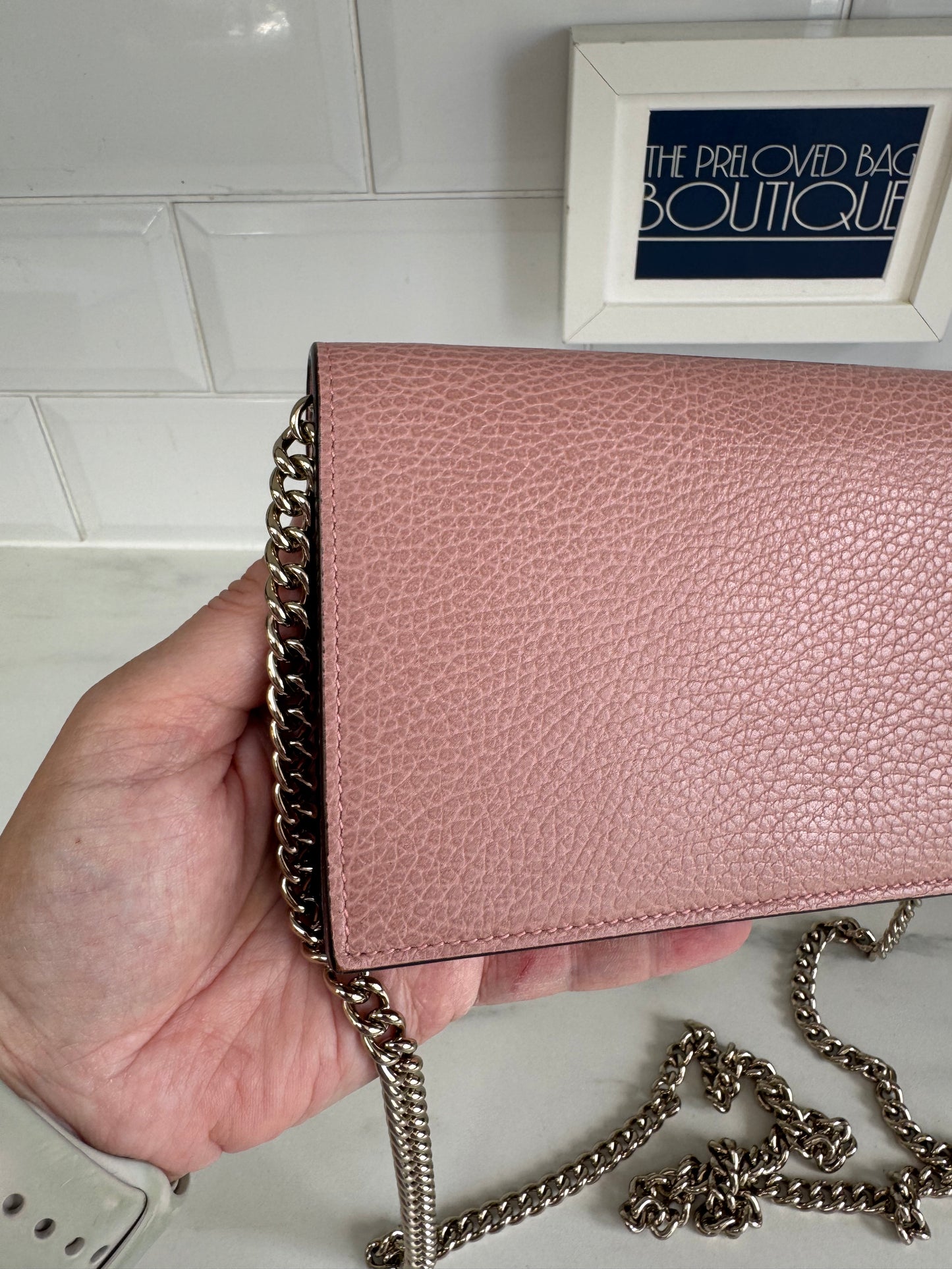 Gucci Dollar Medium Betty Chain Wallet - Pink