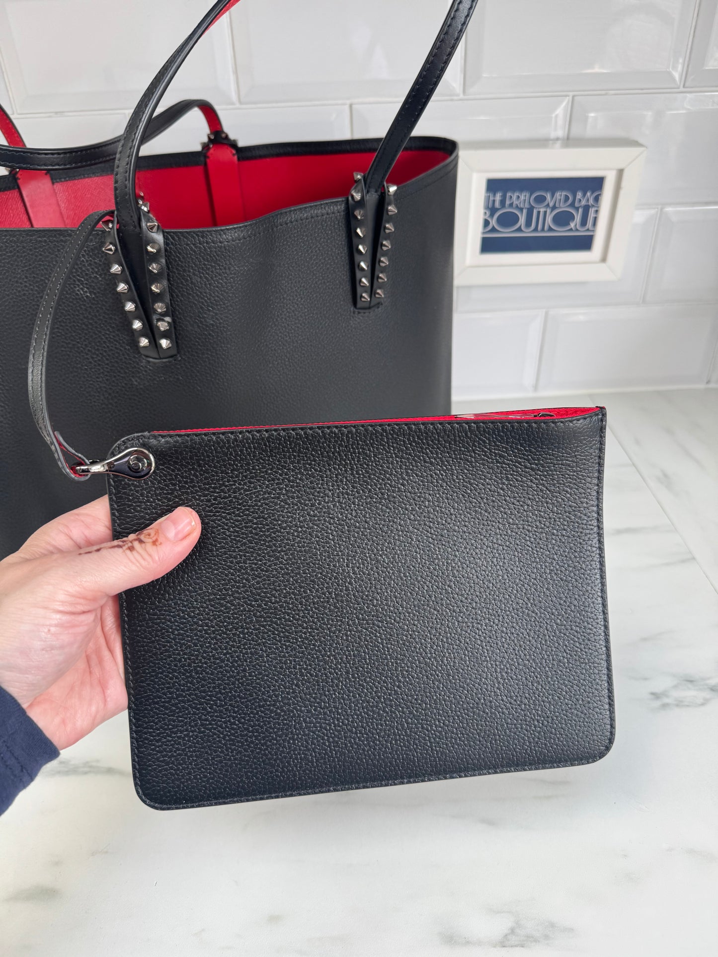 Christian Louboutin Cabata Tote - Black and Red