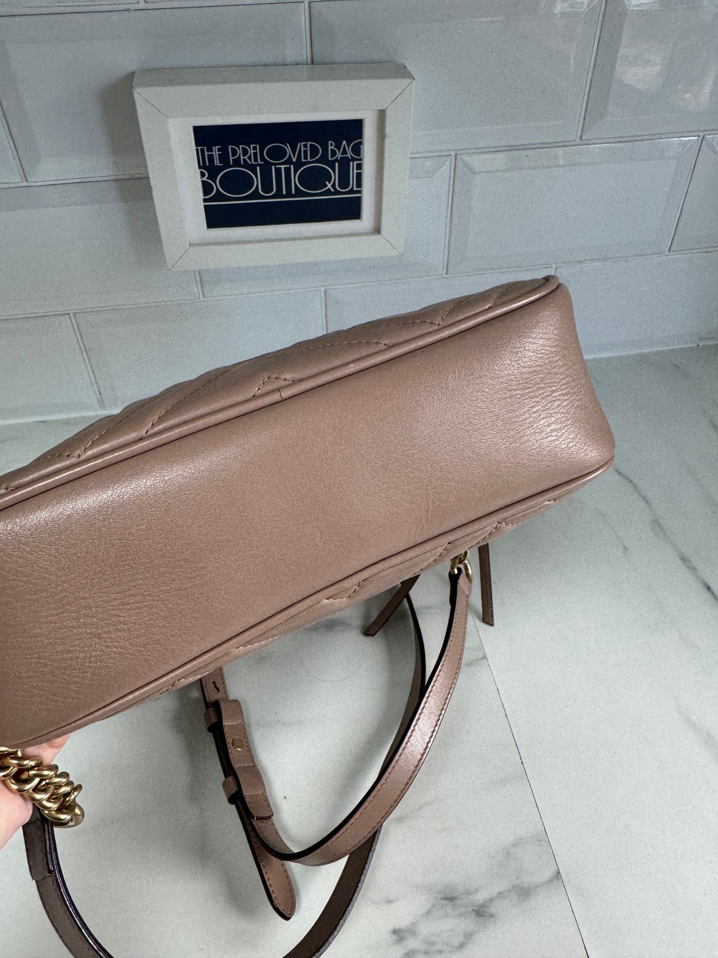 Gucci Marmont Shoulder Bag - Nude