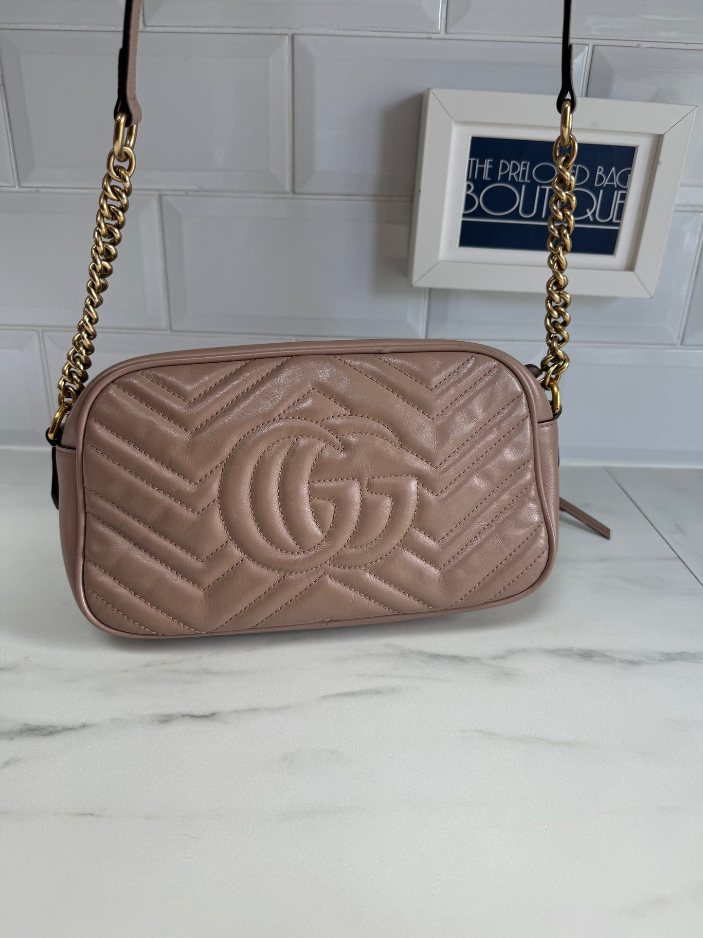 Gucci Marmont Shoulder Bag - Nude