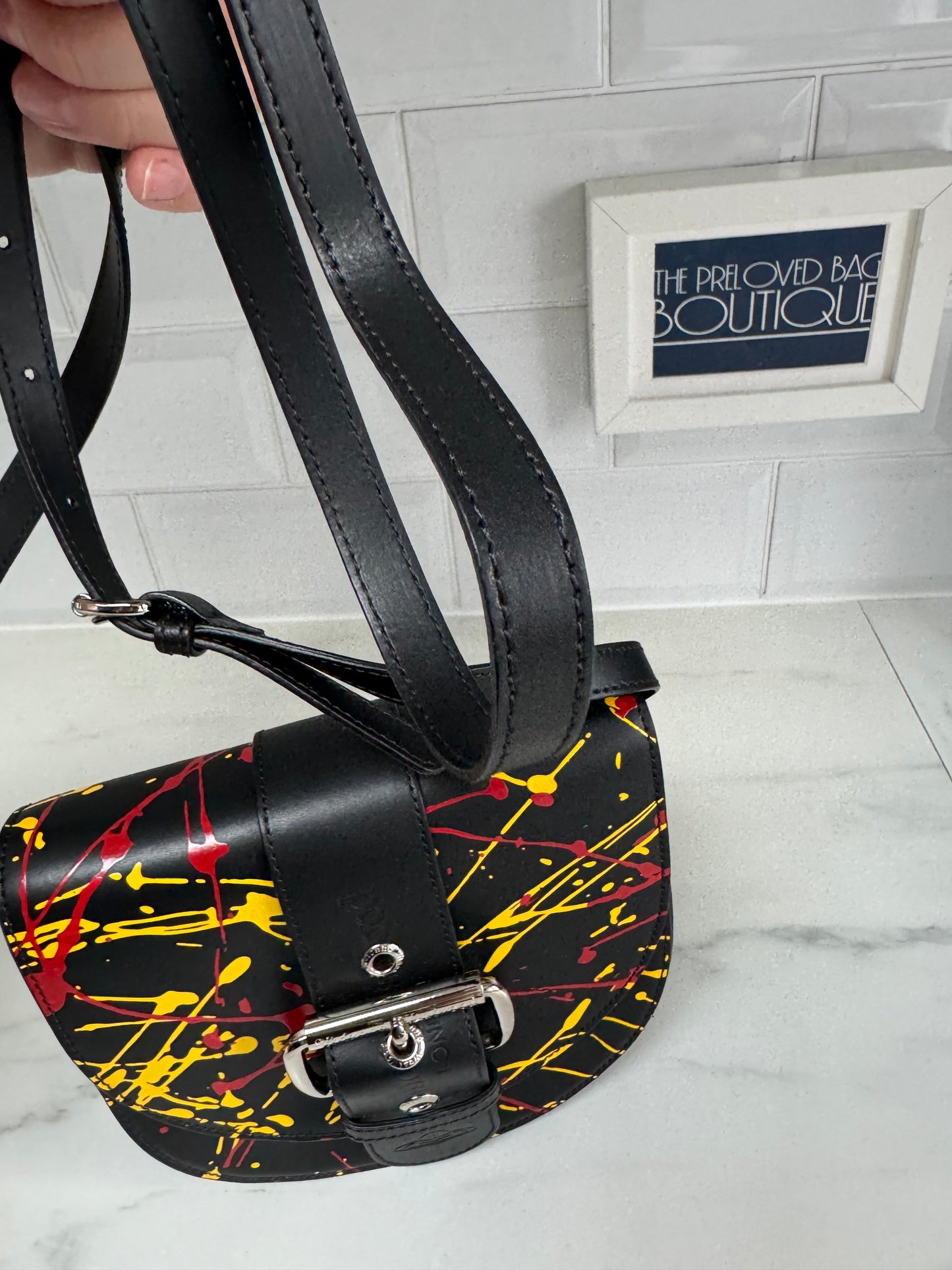 Vivienne Westwood Alex Saddle Bag - Black, Red & Yellow