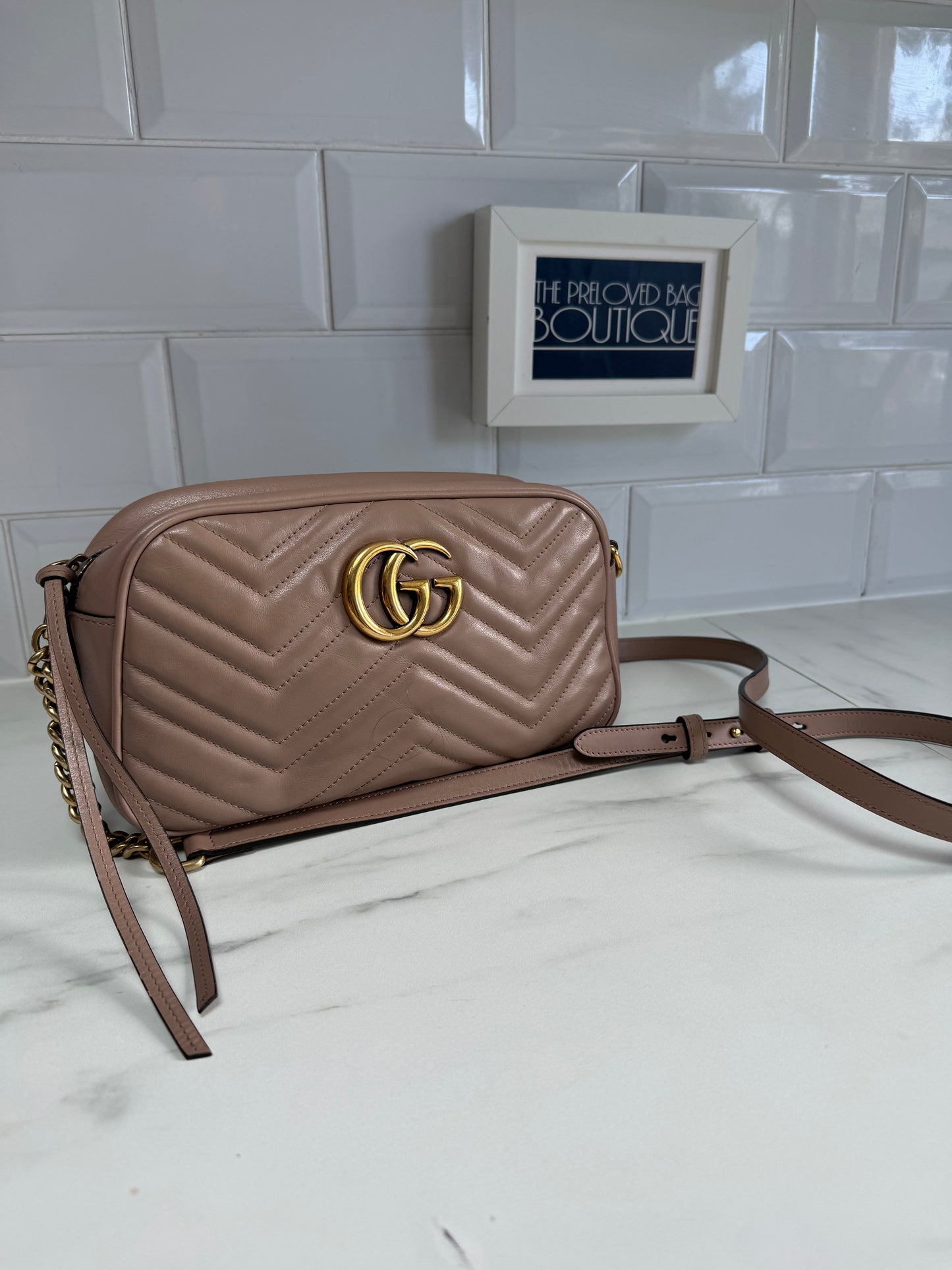 Gucci Marmont Shoulder Bag - Nude