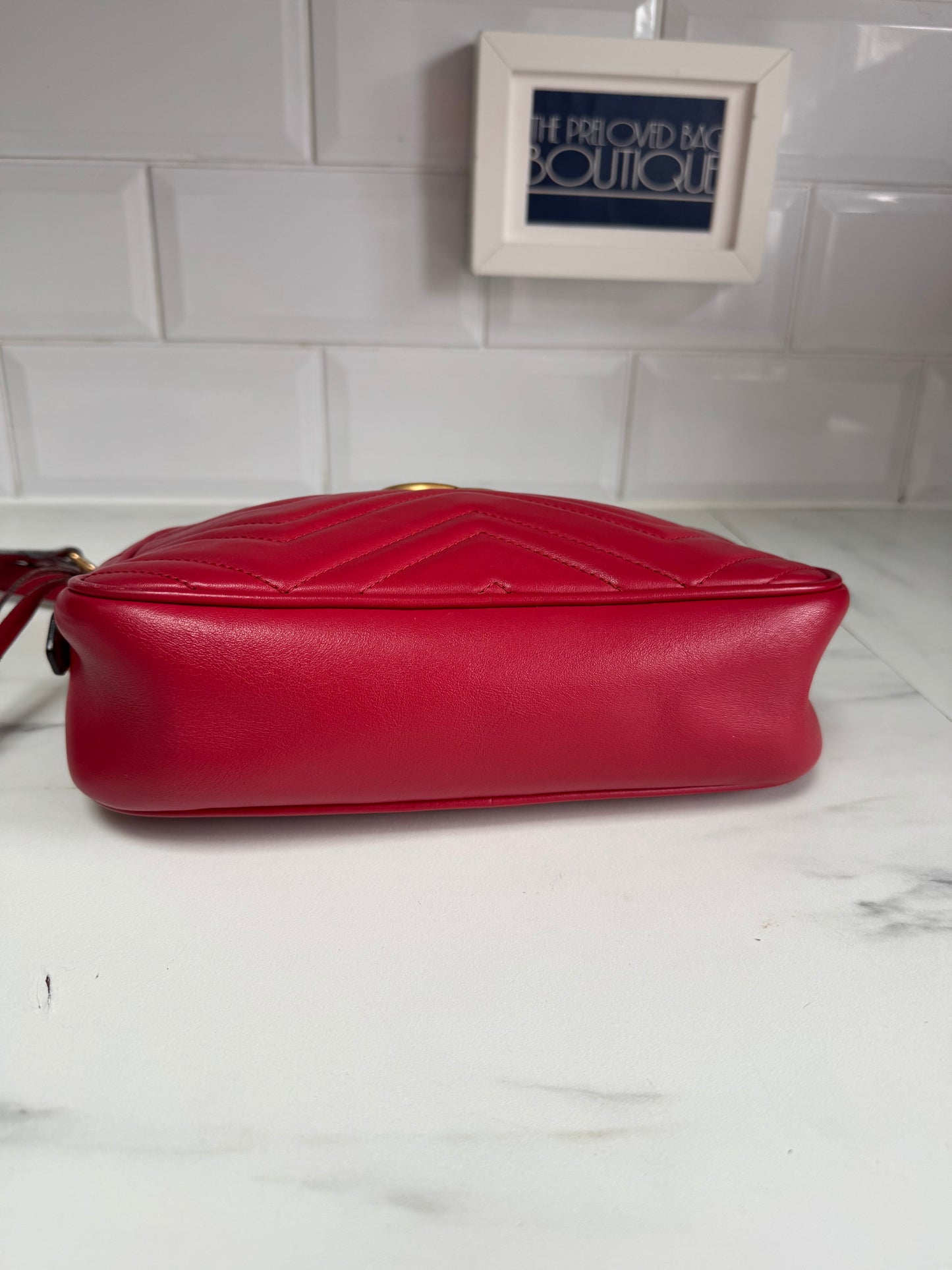 Gucci Marmont Small Shoulder Bag - Red