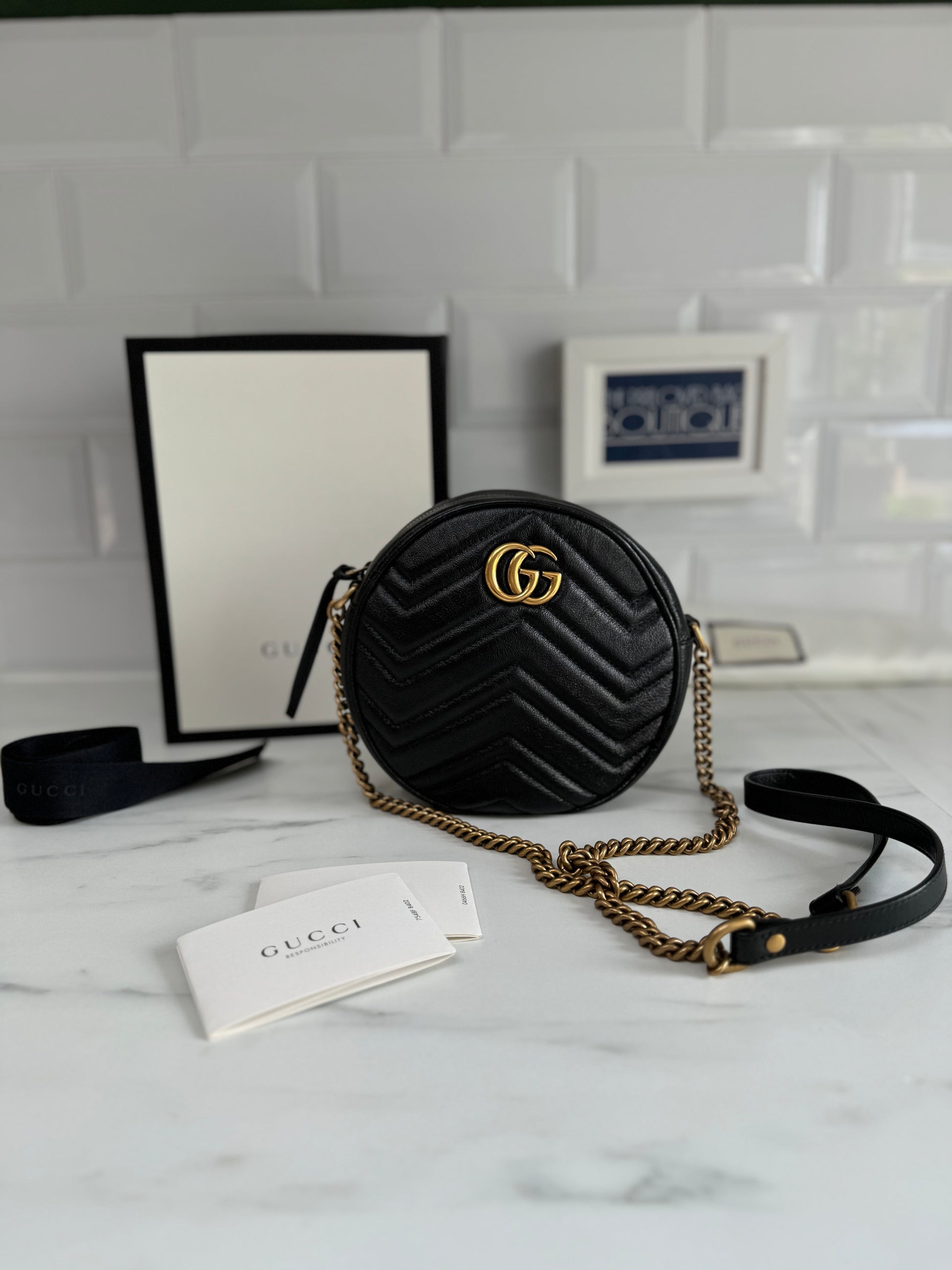 Gg Marmont Mini Round Shoulder Bag Gucci Marmont Mini Round
