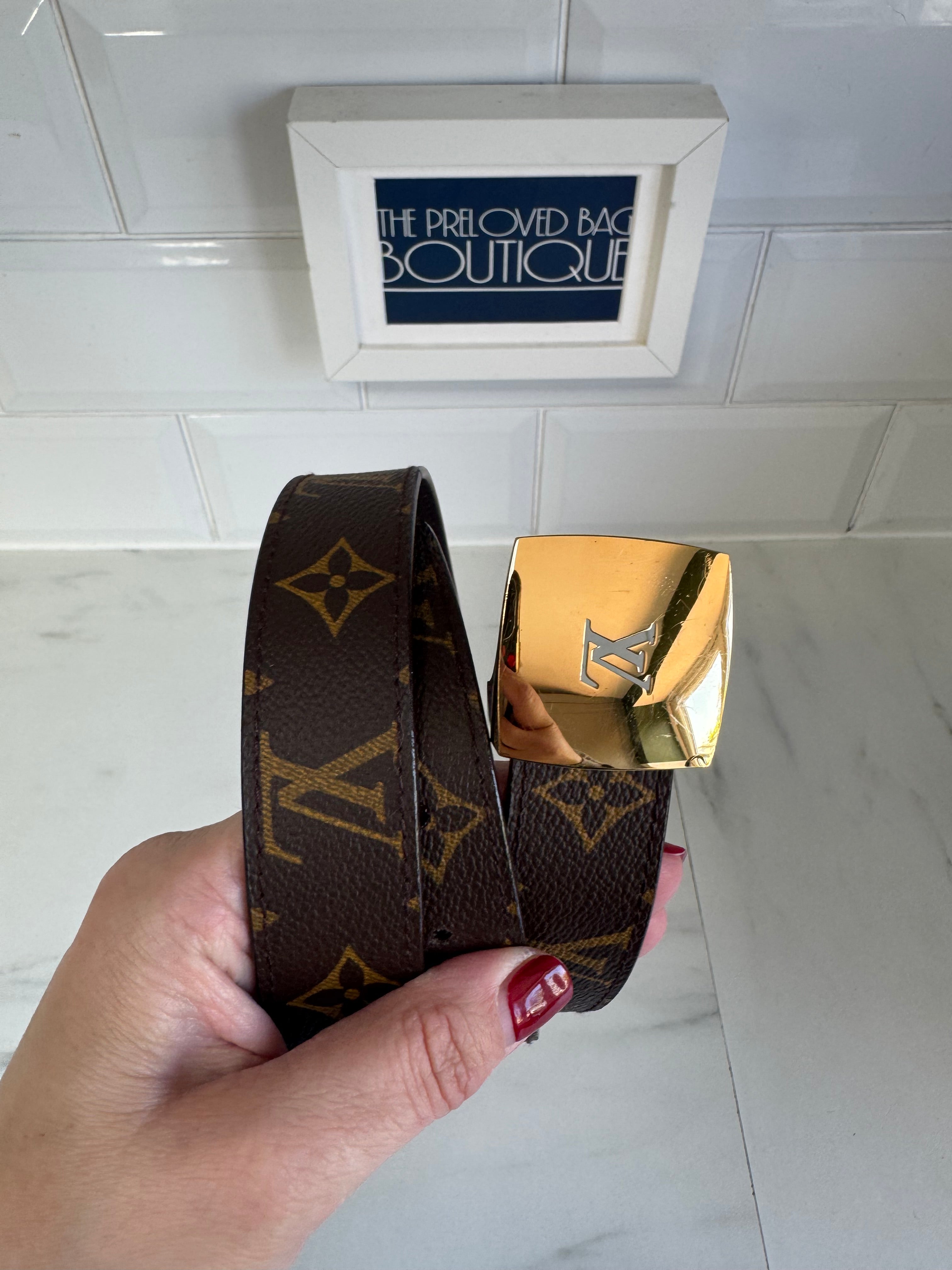 brown and gold louis vuitton belt