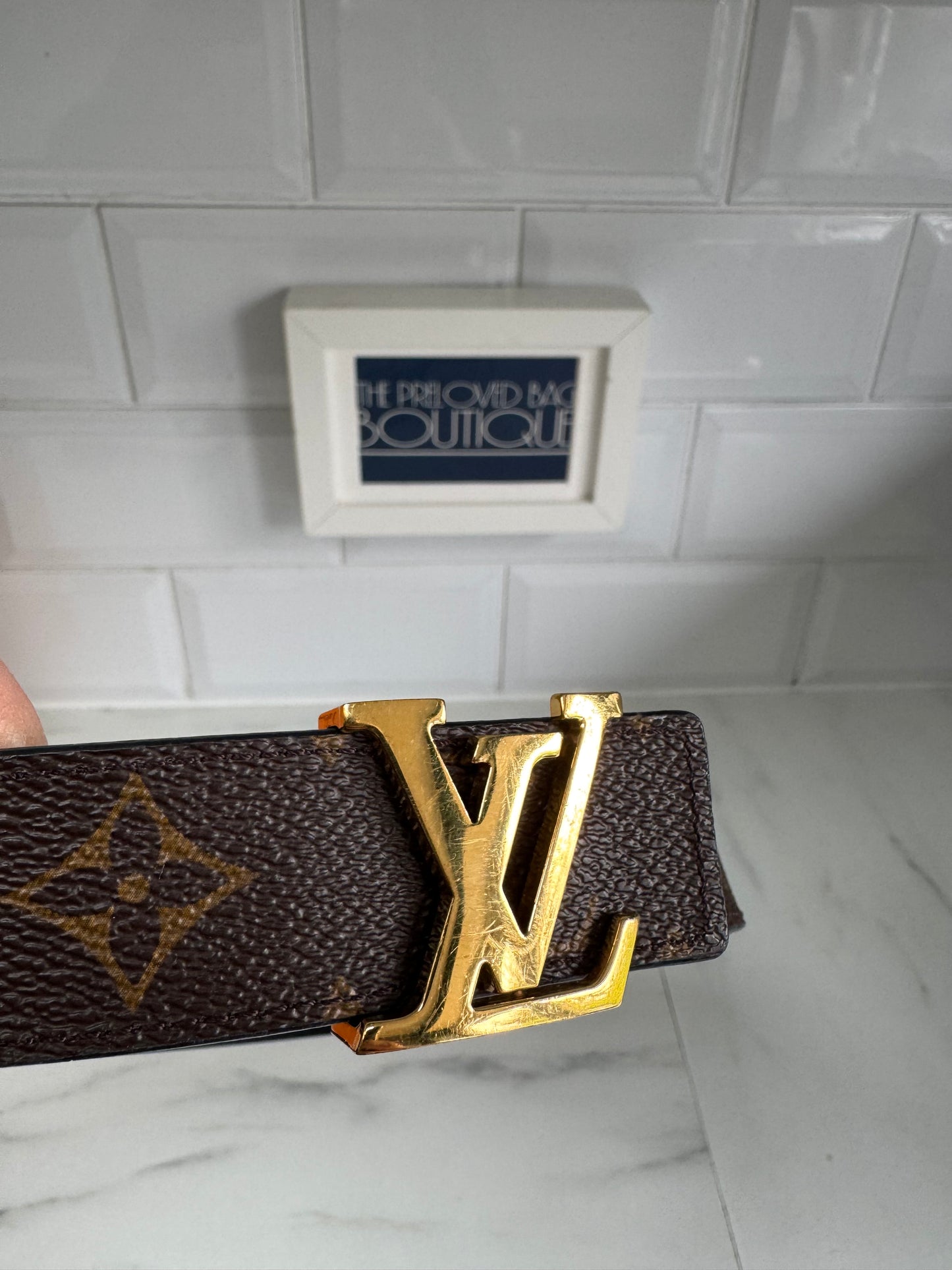 Louis Vuitton Initials Slim Monogram Belt - Brown