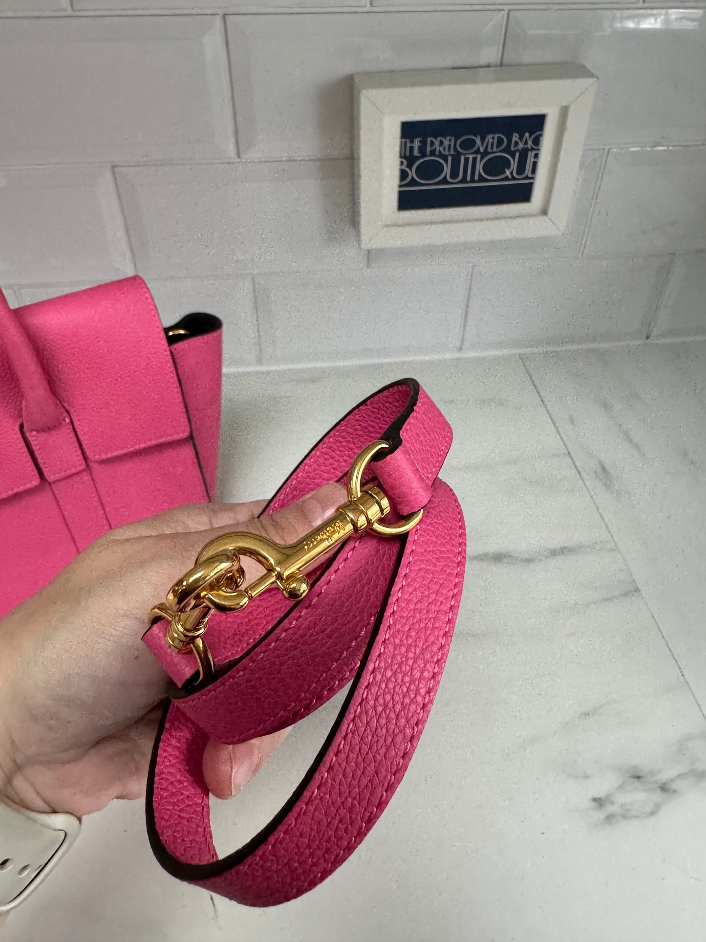 Mulberry Small Bayswater with strap - Candy Pink