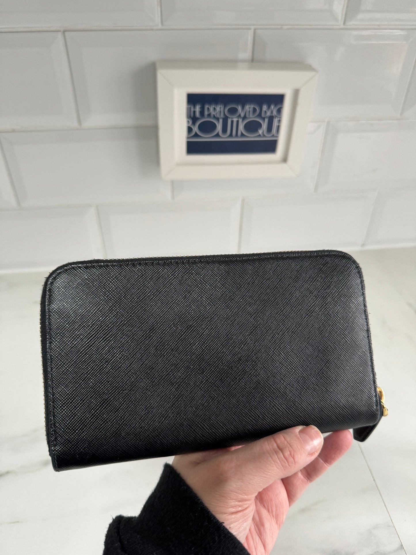 Prada Zip Around Wallet - Black