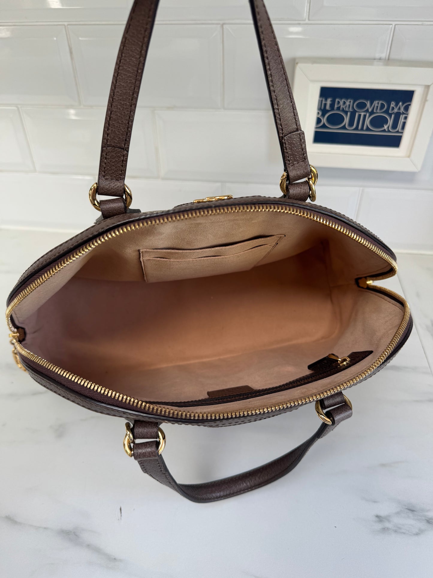 Gucci Ophidia GG Supreme Dome Bag - Grey, Red, Brown and Green