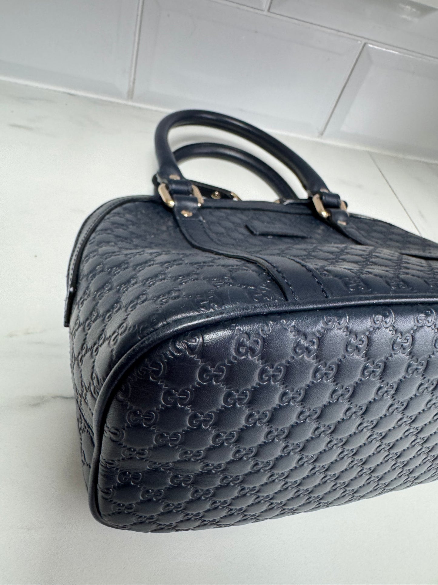 Gucci Guccissima Small Dome Bag - Navy